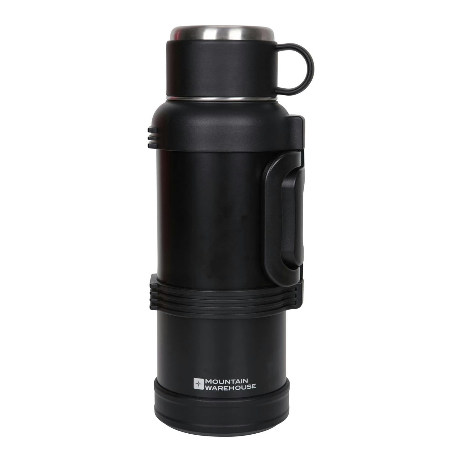 Mountain Warehouse Black Camping Flask & Cup Set - One Size - 100% Stainless Steel