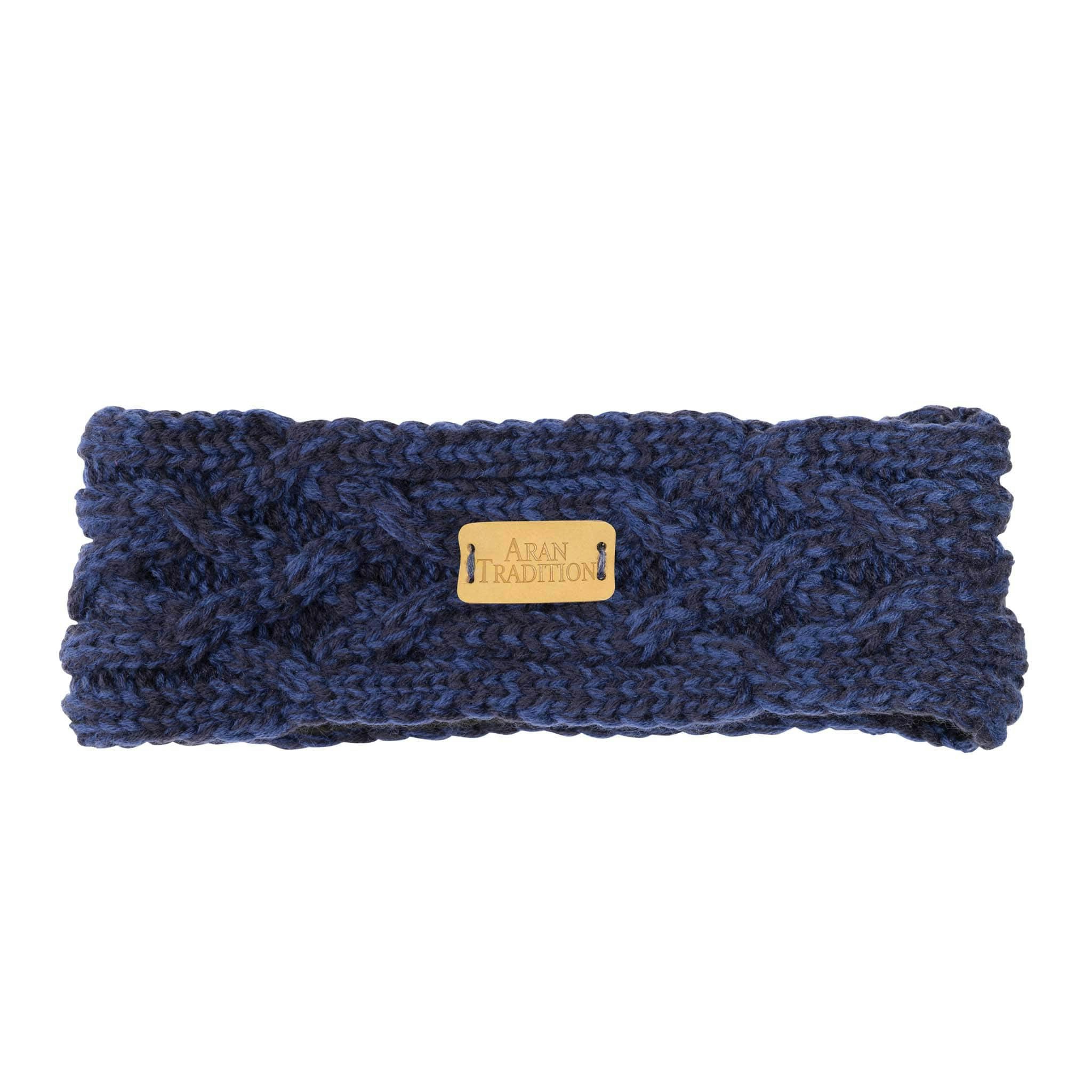 Aran Traditions Aran Cable Knit Headband - Navy Mix
