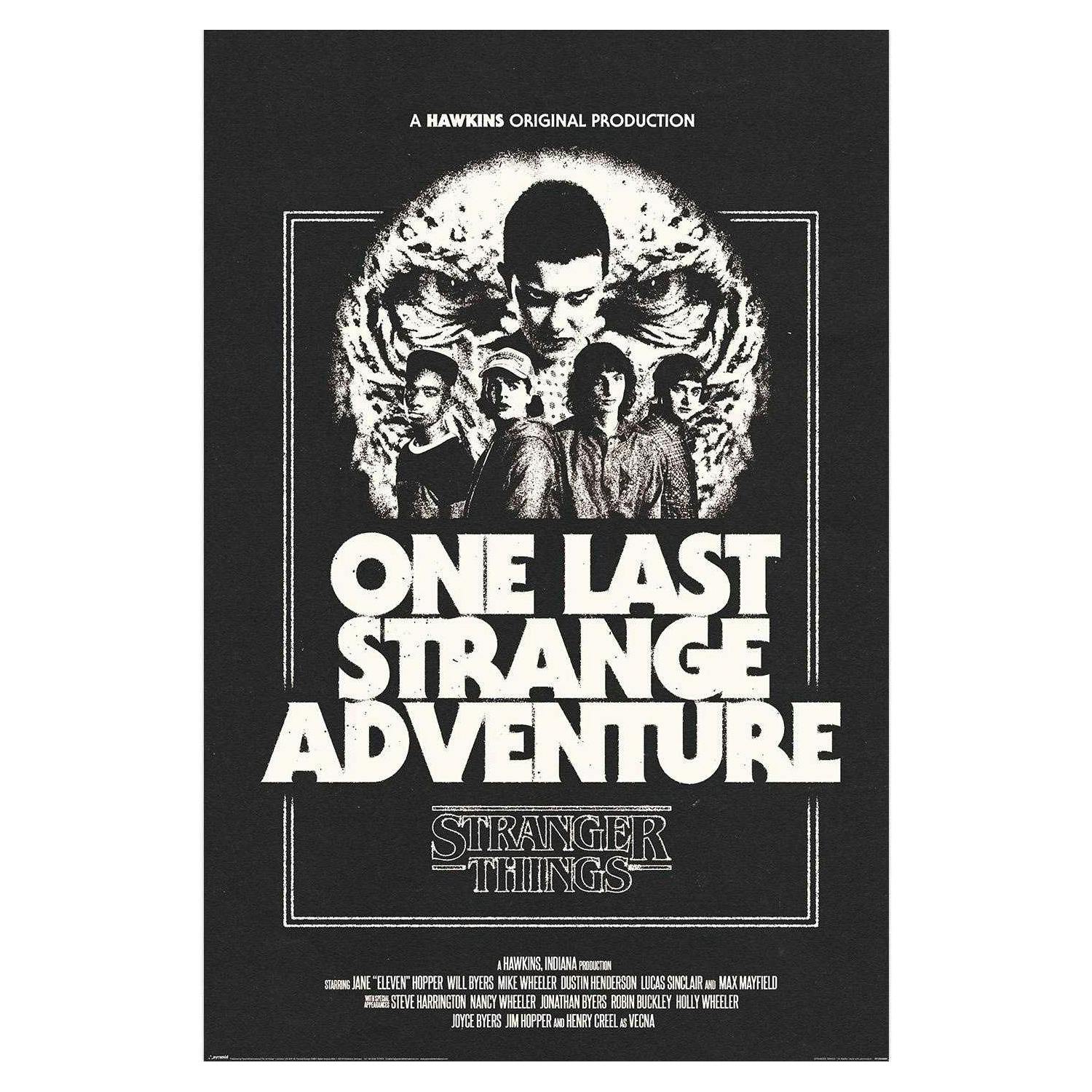 Stranger Things Black/White One Last Adventure Poster - 90Cm X 60Cm