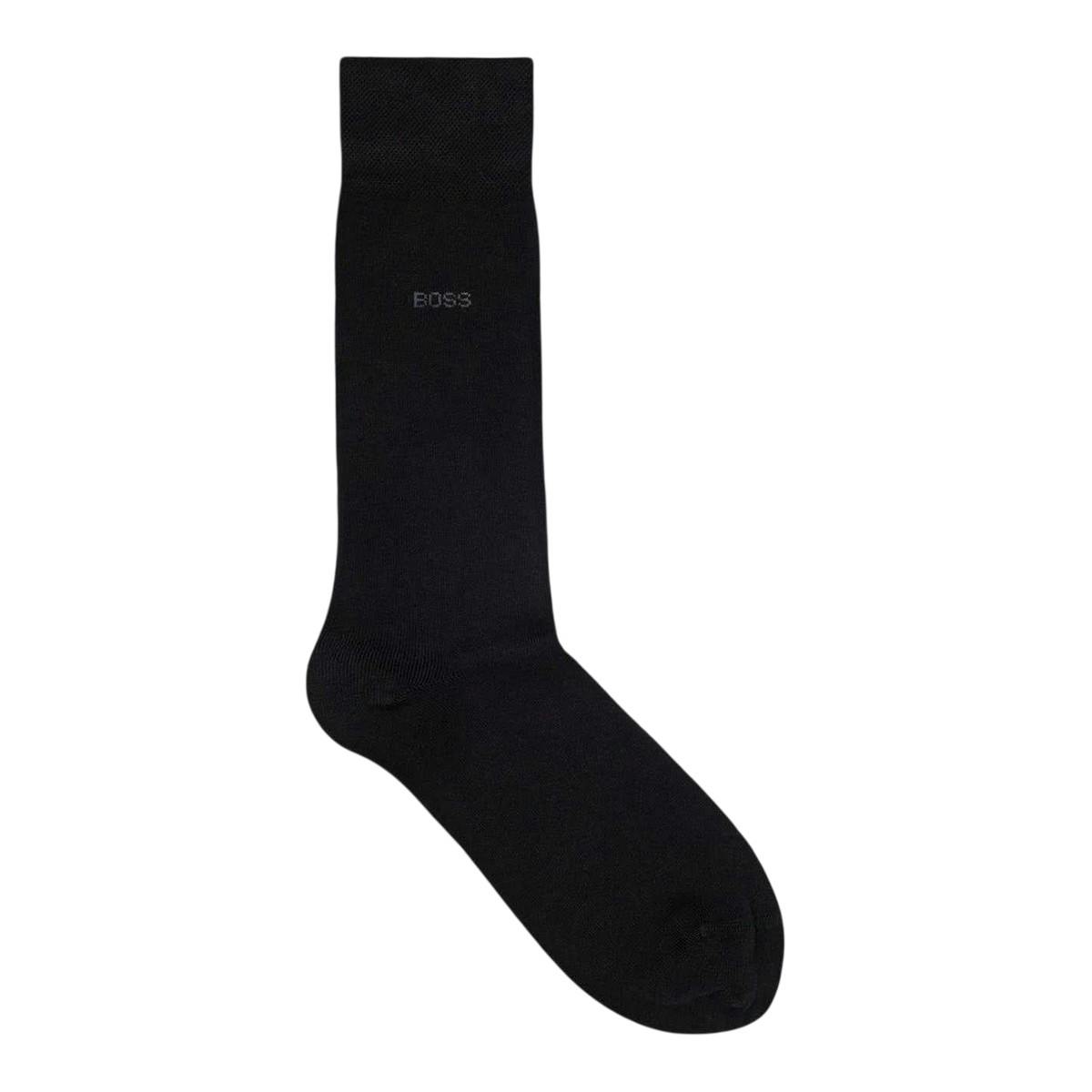 Boss Unisex Black Adult Embroidered Logo Cotton Blend Crew Socks - 5.5 Uk-8 Uk - 82% Cotton/16% Polyamide/2% Elastane