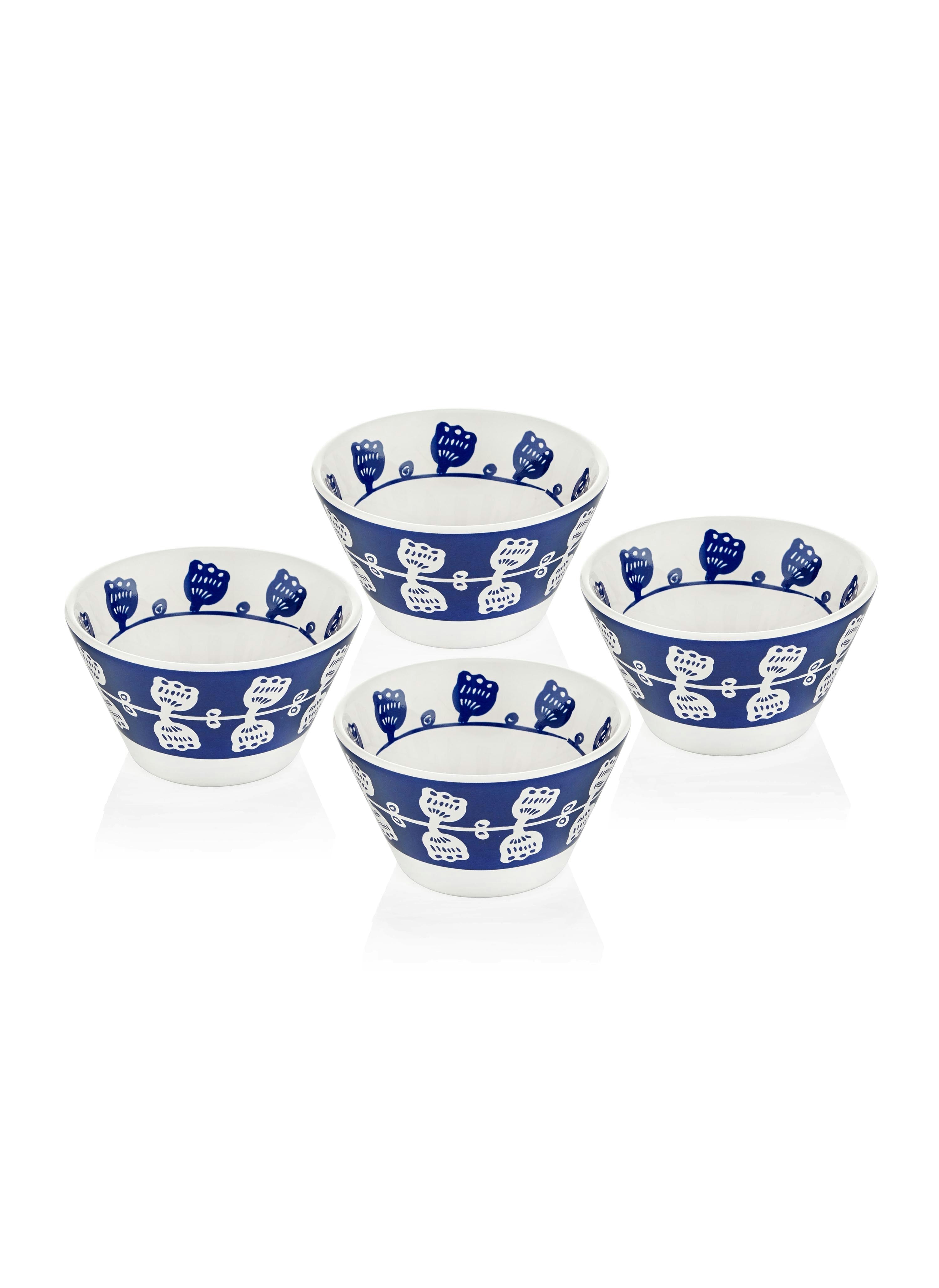 Rozi Blue Bloom Collection Mini Bowls (Set Of 4)