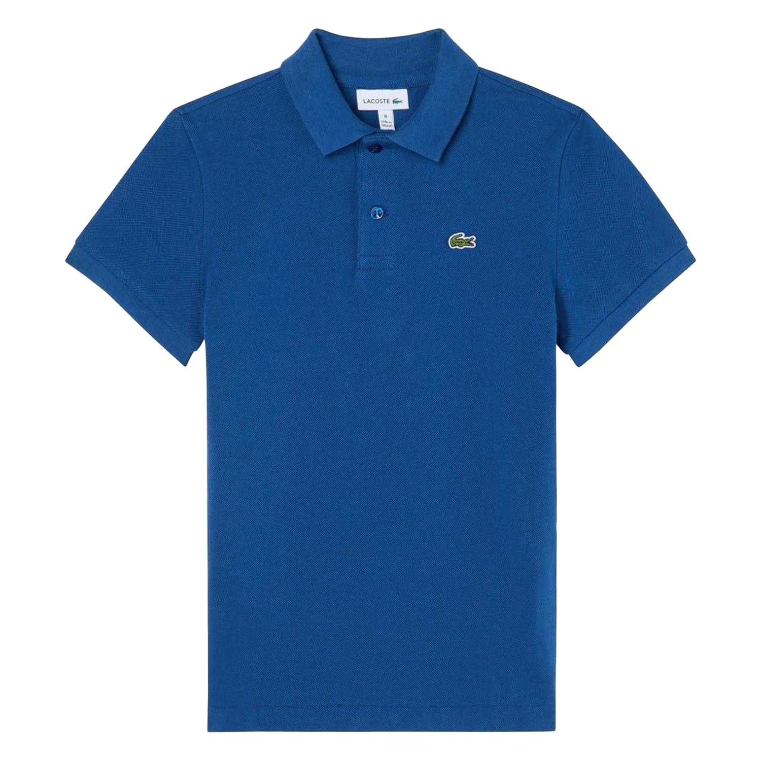 Lacoste Boys Blue Pique Polo Shirt - French - 14 Years - French - 100% Mixed