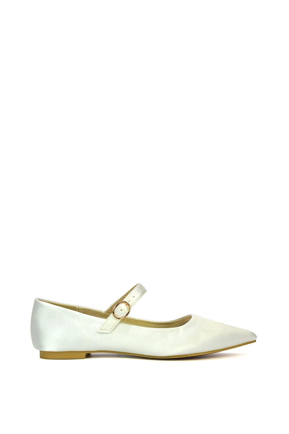 Xy London Women's Ivory Flat Mary Jane Ballerina Pumps - 7