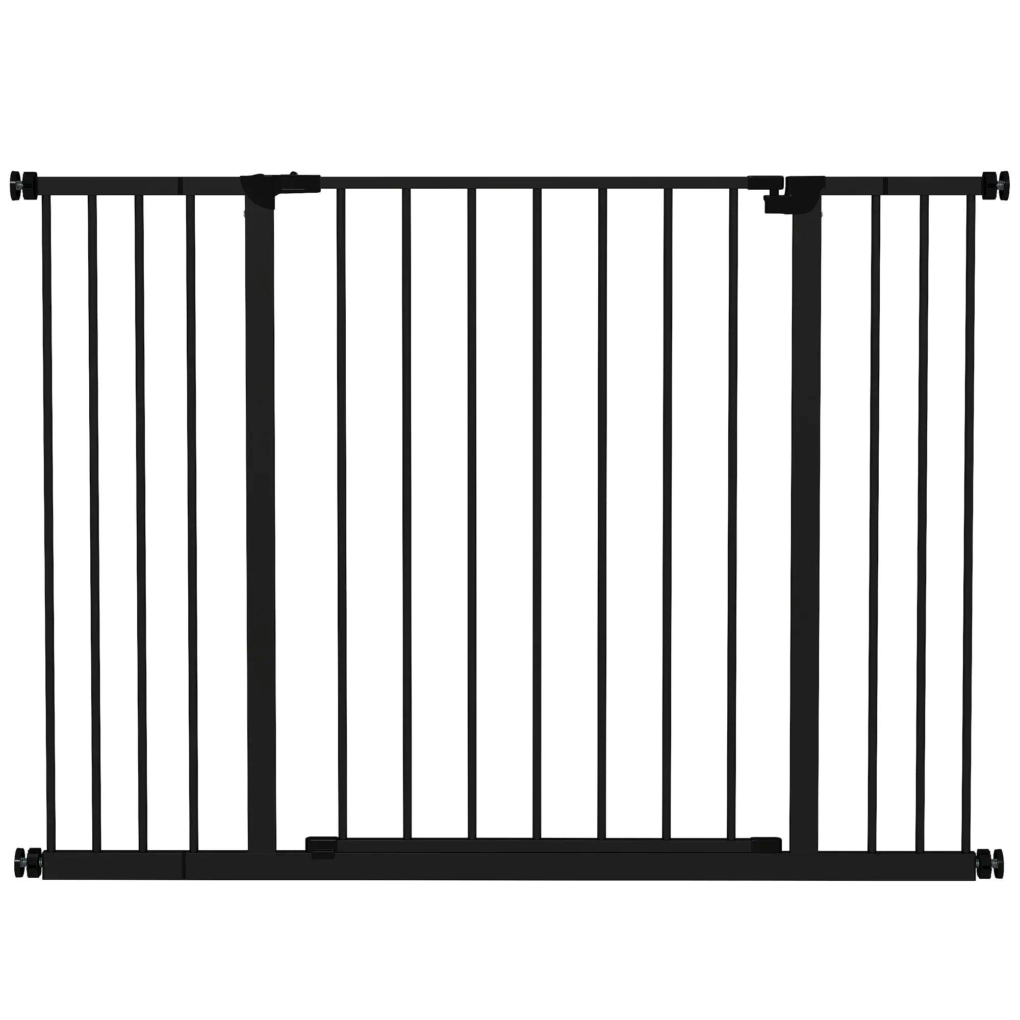 PAWHUT Dog Gate Pet Safety Gate Stair Pressure Fit Adjustable 76-82/86-97/101-107 cm in Black - Image 6