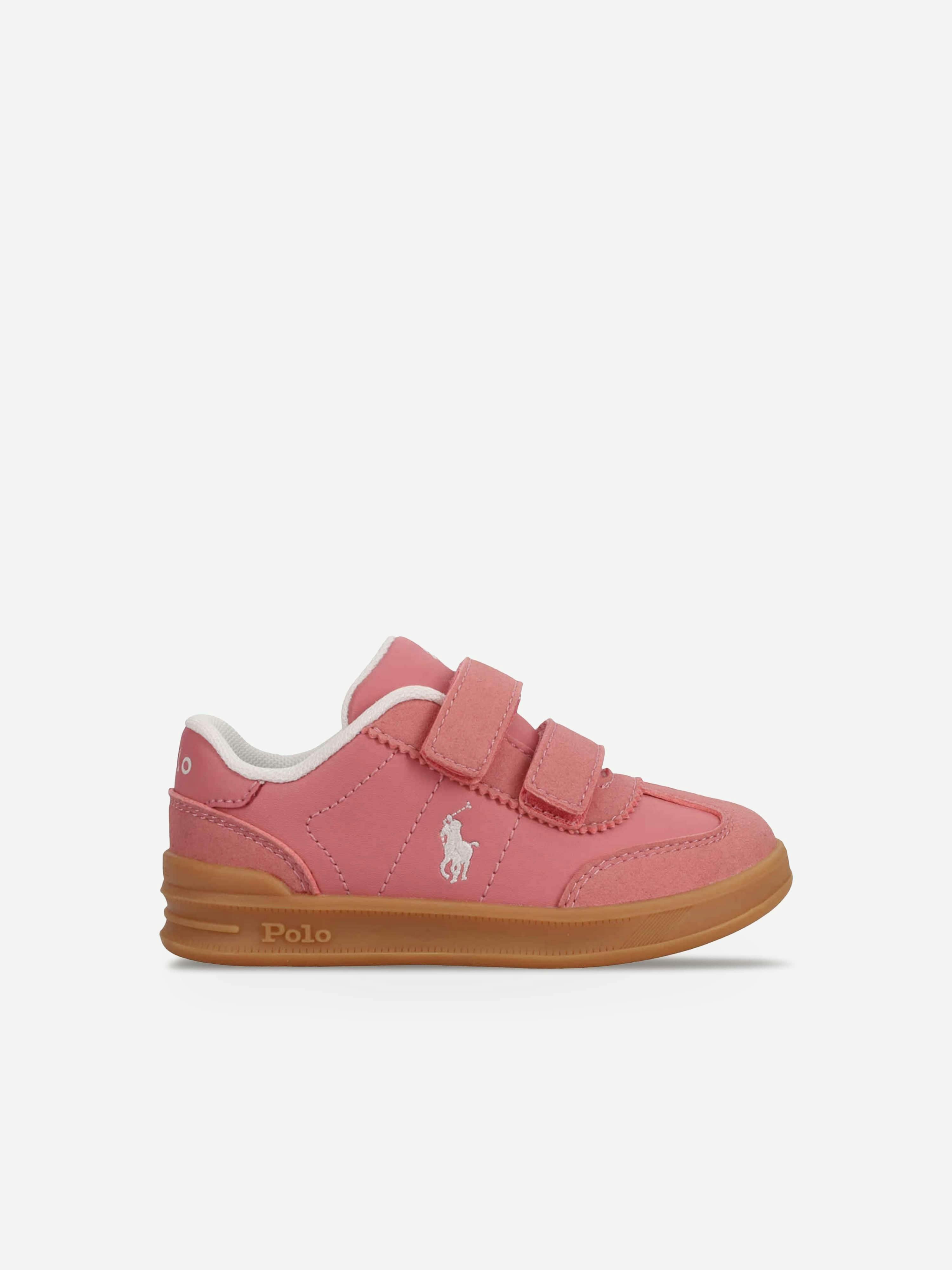 Ralph Lauren Kids Girls Pink Ralph Lauren Hollis Ez Trainers In - Eu 34 Uk 2.5 Us 3