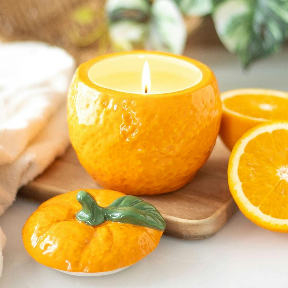 Rackhams Orange Shaped Scented Candle Jar