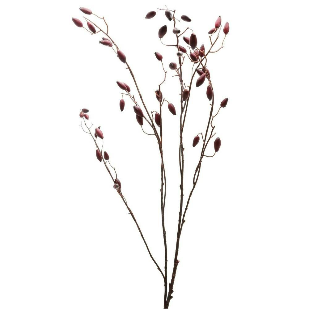 Hill Interiors Burgundy Rosehip Artificial Plant - One Size - 100% Mixed