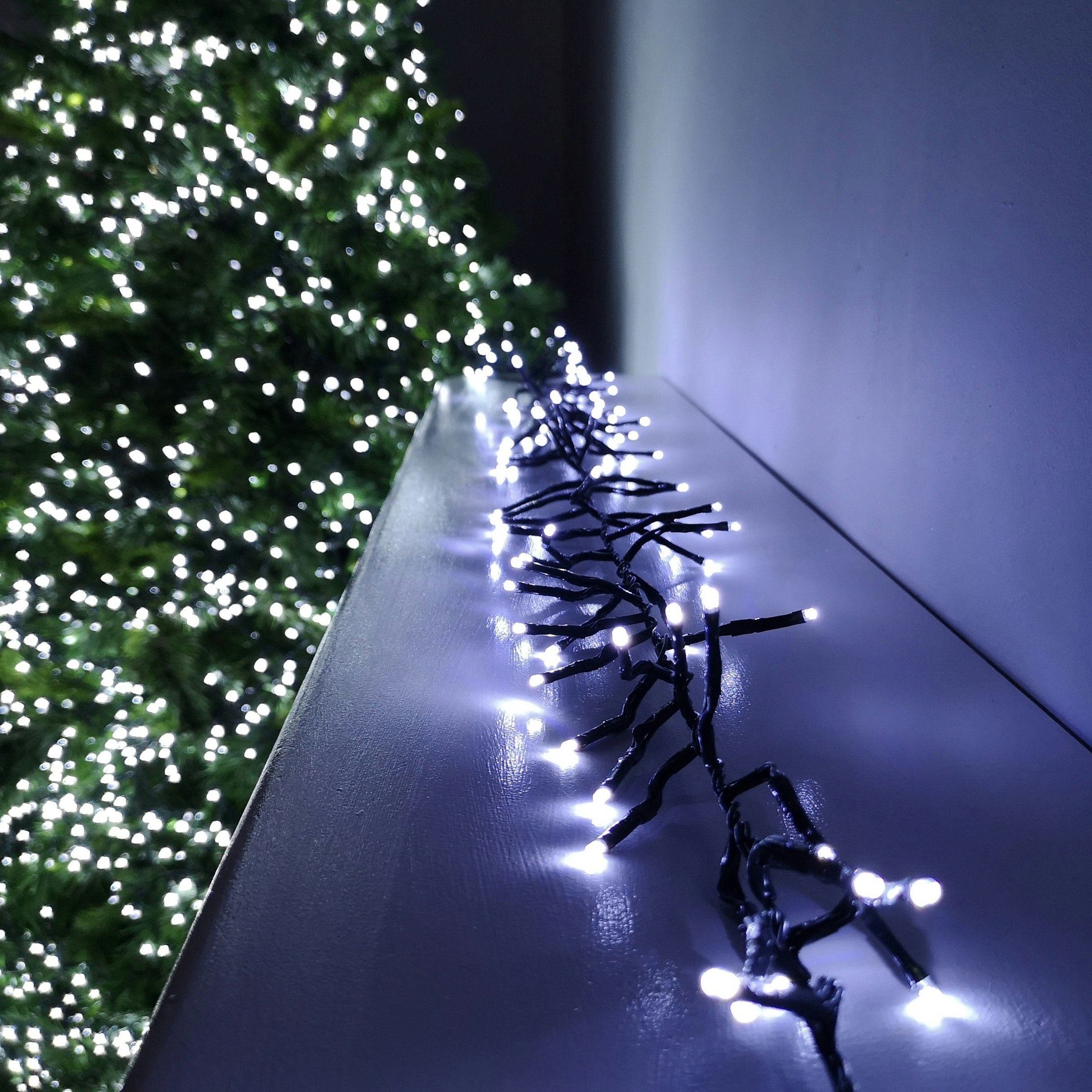 Rackhams White 480 Led 6.2M Premier Clusterbrights Indoor Outdoor Multifunction Mains Operated Christmas Cluster Lights With Timer In Cool