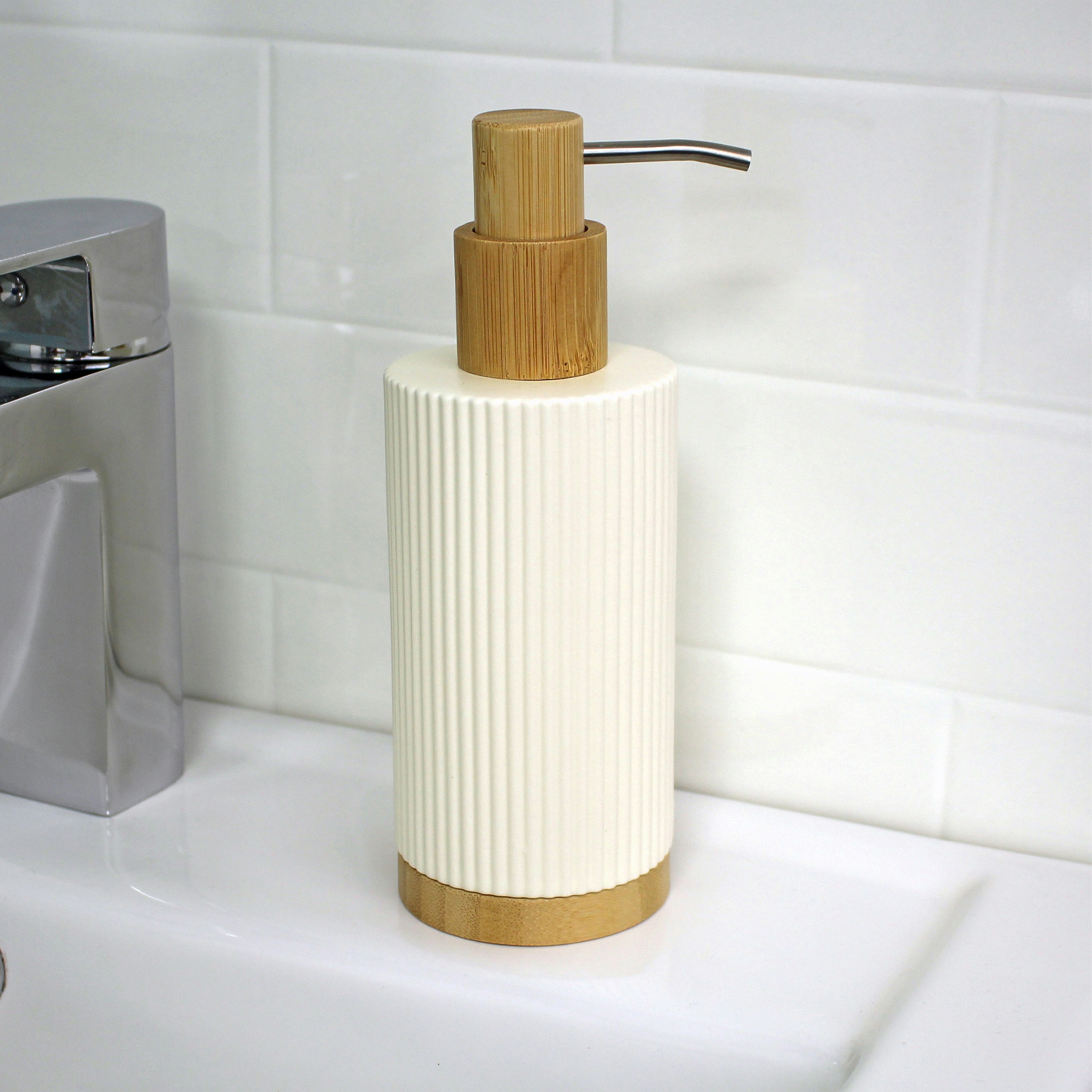 Showerdrape Cream Bondi Ceramic Liquid Soap Dispenser