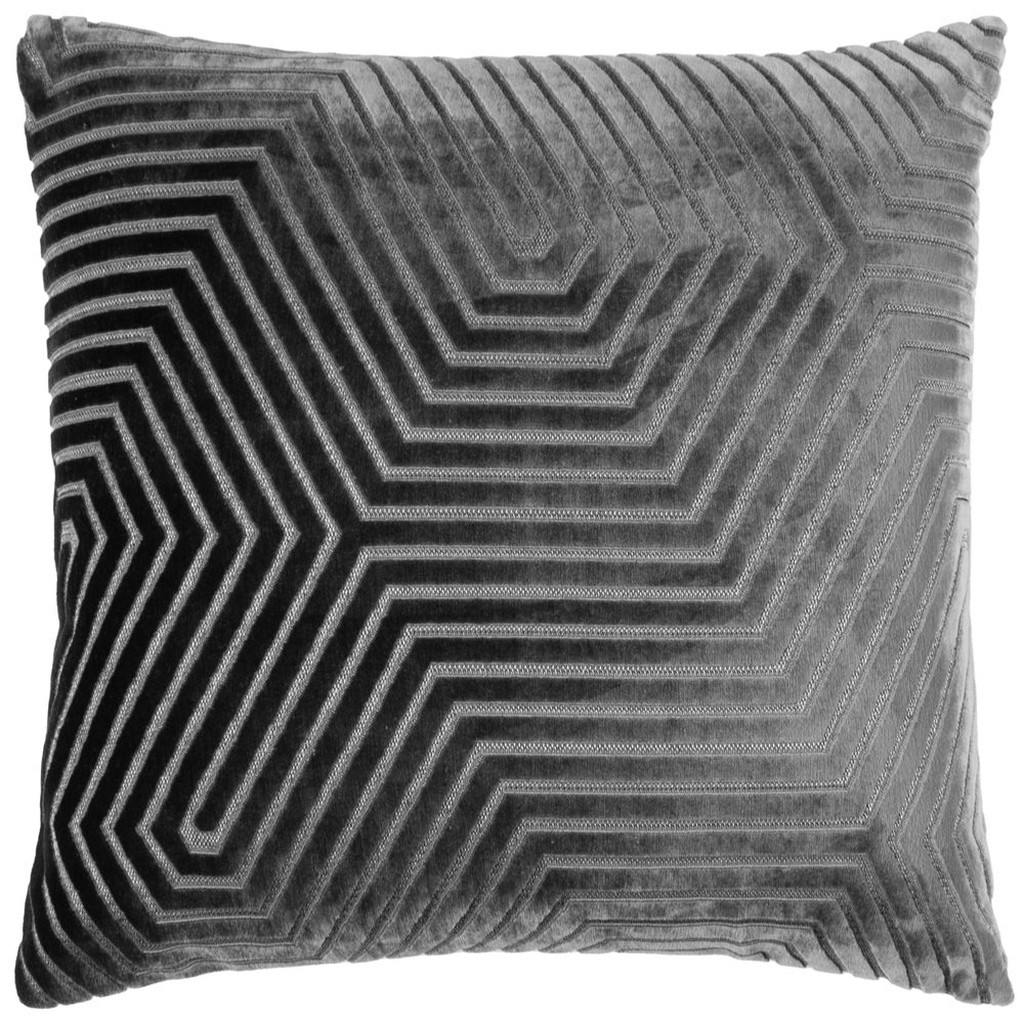 Paoletti Evoke Cut Cushion Cover - Charcoal - 55Cm X 55Cm - Charcoal - 100% Polyester