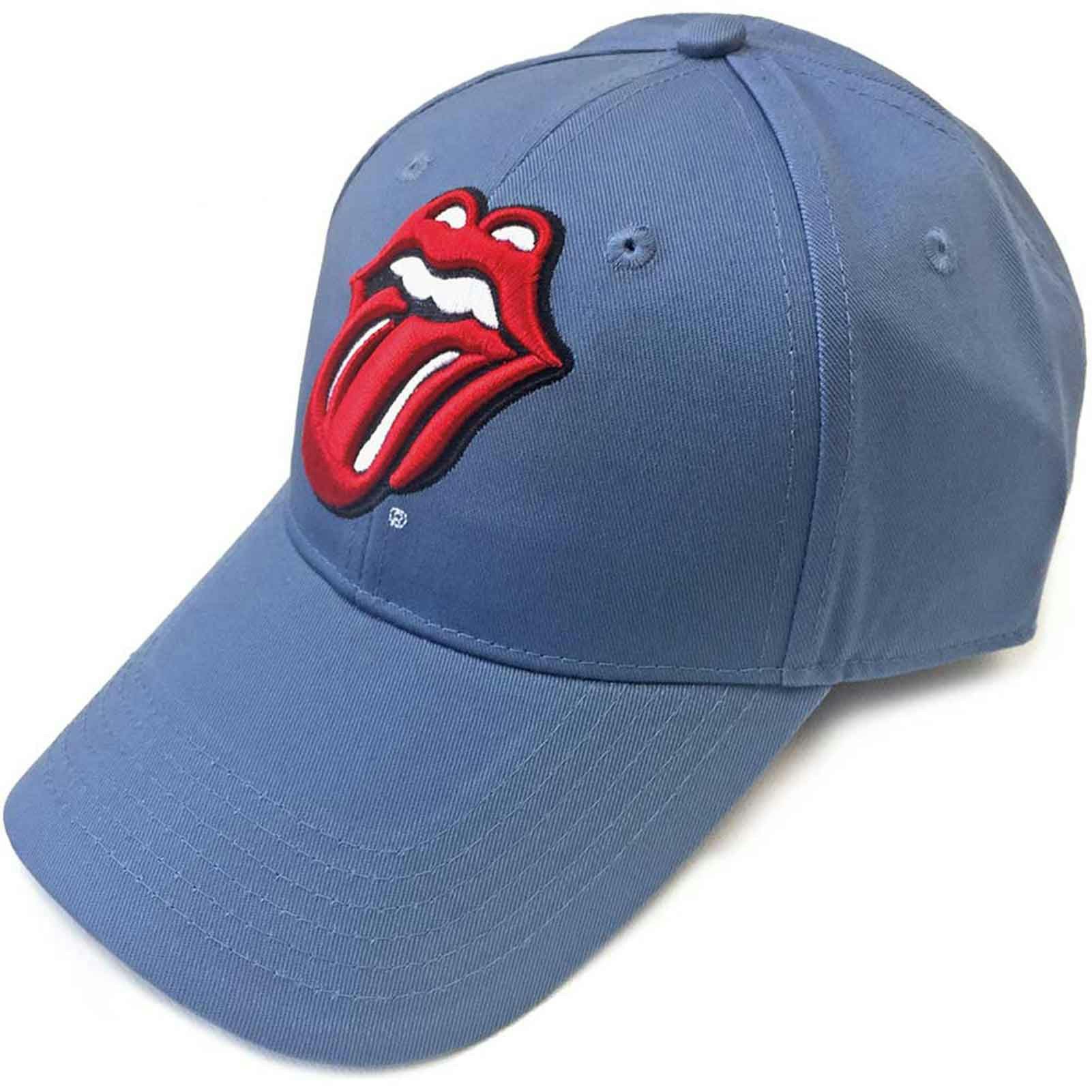 Paradiso Clothing Unisex Blue The Rolling Stones Classic Tongue Band Logo Denim Strapback