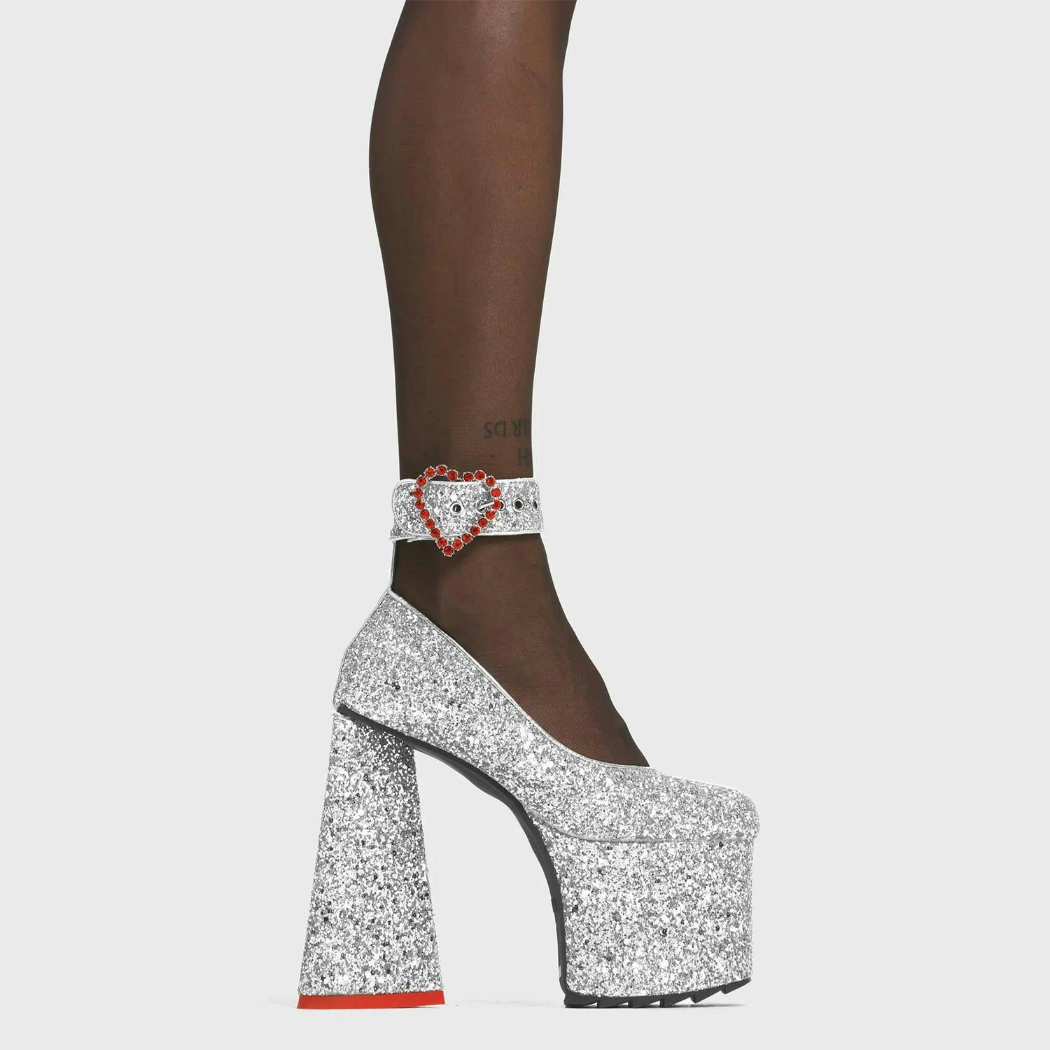 Lamoda Women's Silver Shimmer Glitter Flats Chic Stylish Sparkle Shoes For - Uk7