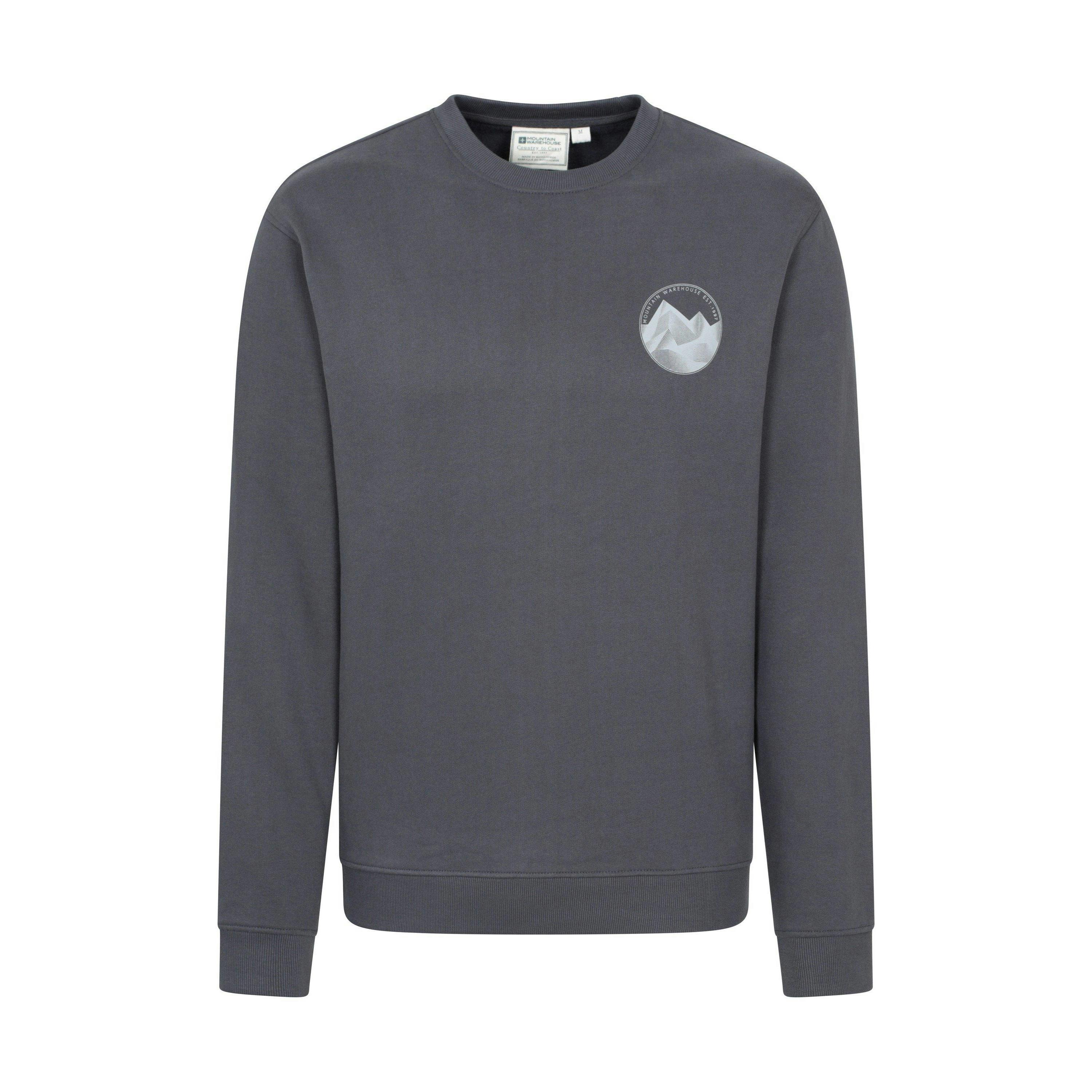 Mountain Warehouse Men's Grey Mountain Crew Neck Sweatshirt - Xs - 60% Cotton/40% Polyester