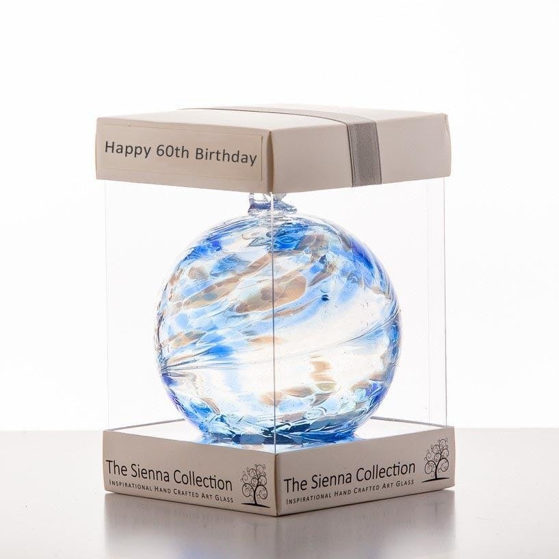 Sienna Glass Light 10Cm Friendship Ball - Happy 60Th Birthday