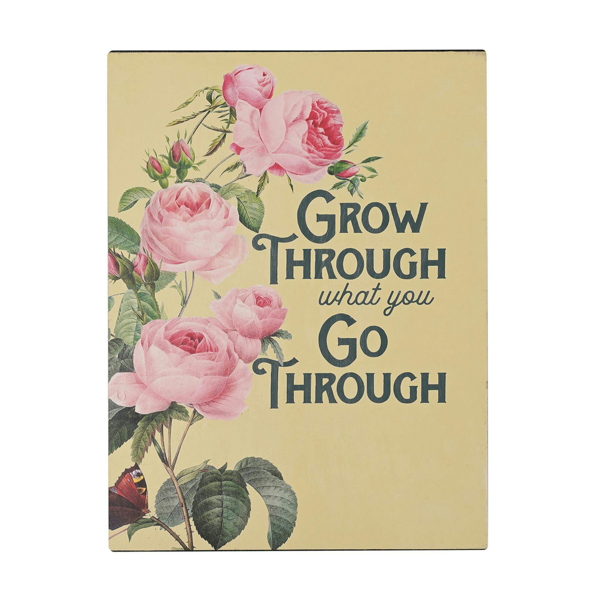 Rackhams Pink Wall Plaque - Grow Through What You Go Through