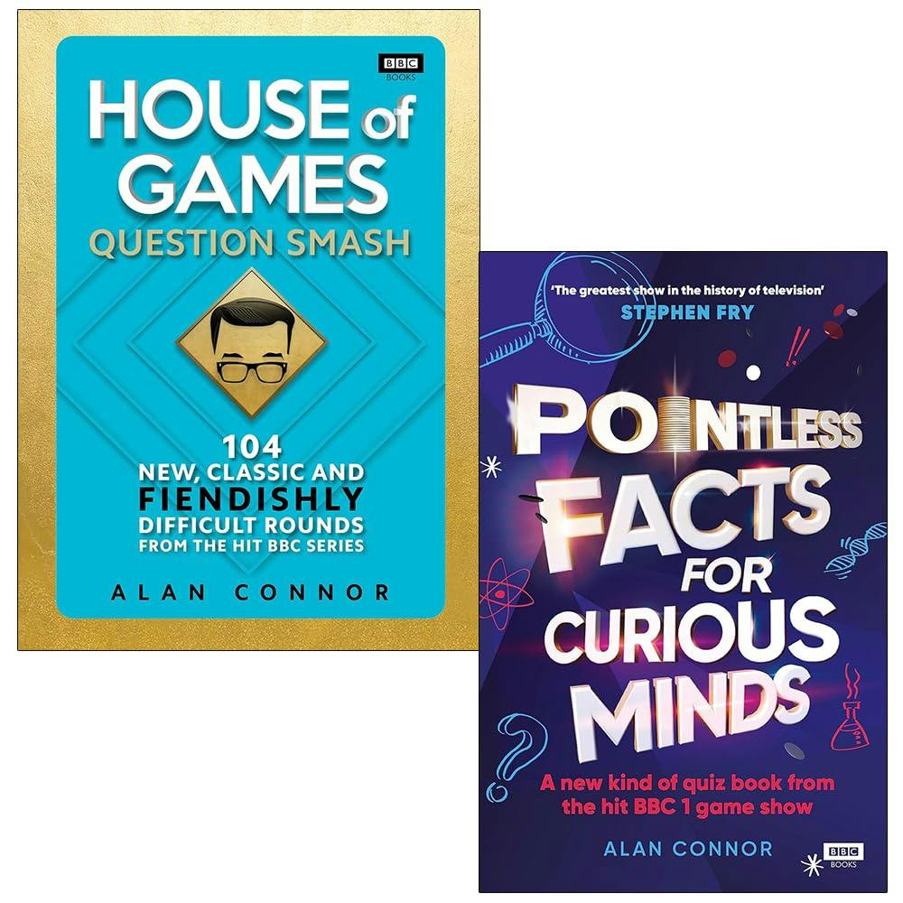 Various Publishers Alan Connor Quiz Books Collection 2 Books Set (House Of Games Question Smash And Pointless Facts For Curious Minds)