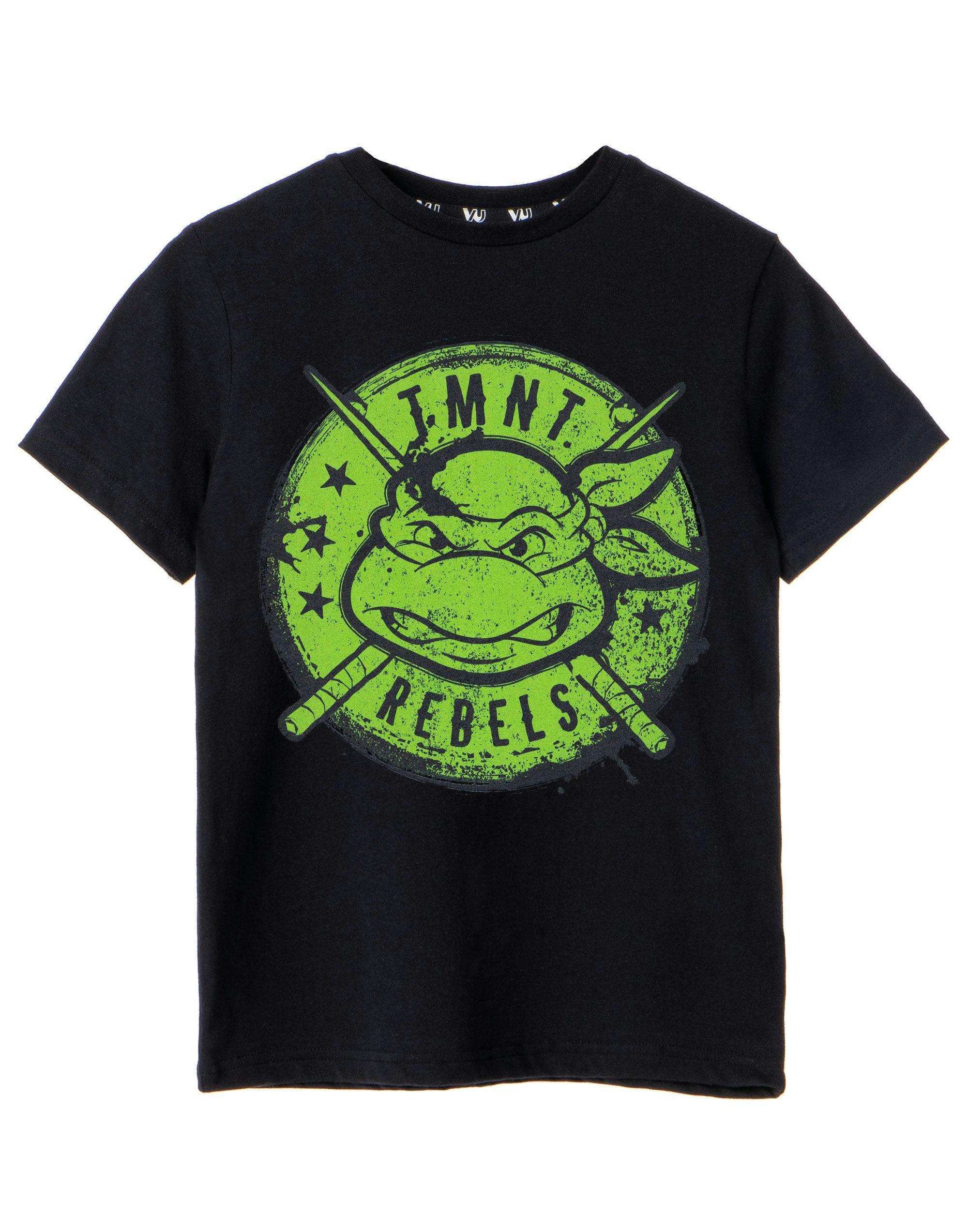 Vanilla Underground Boys Black Teenage Mutant Ninja Turtles Rebels Short Sleeved T-Shirt - 11-12 Years