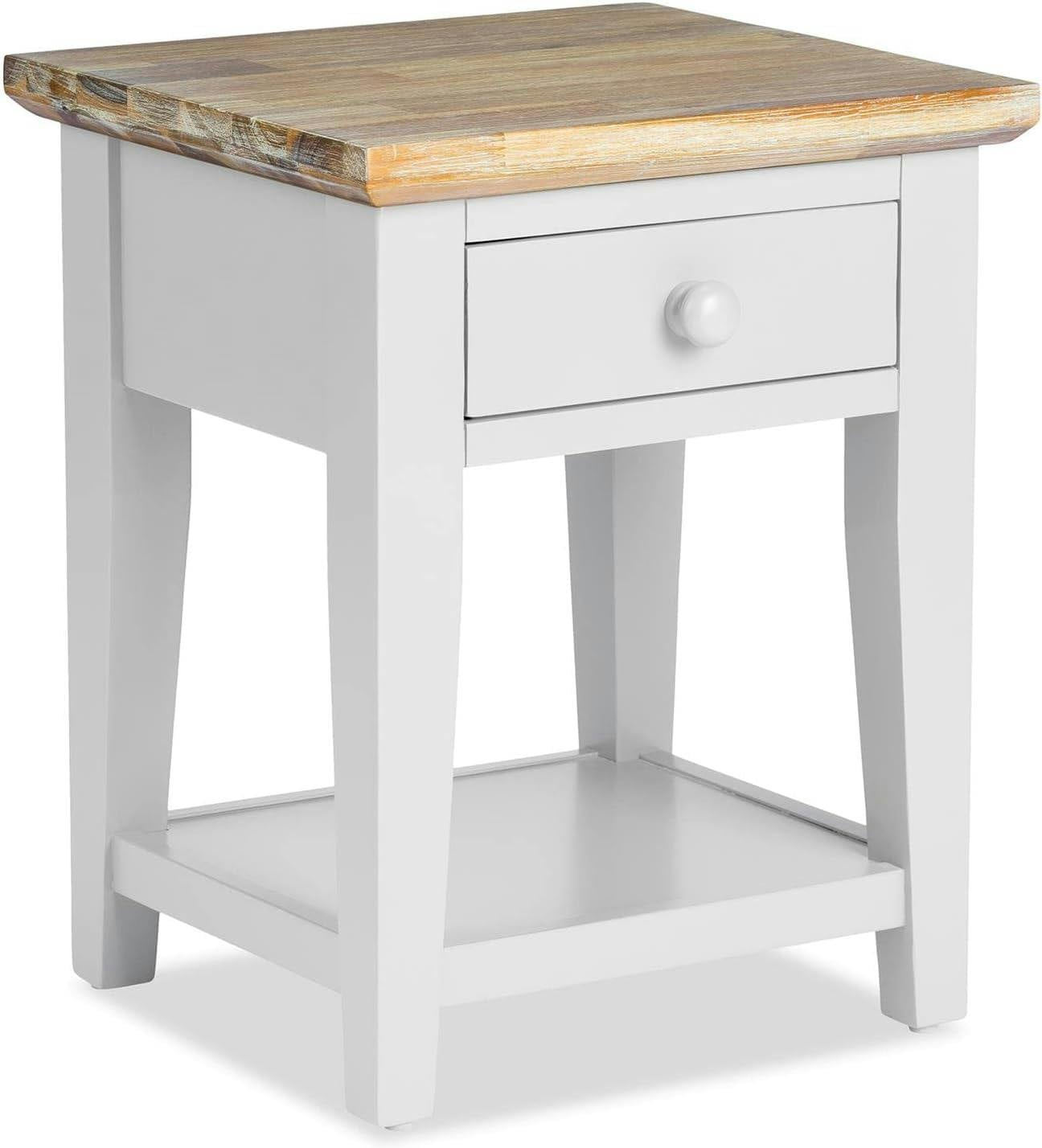 Rackhams White Florence 1 Drawer Lamp Side Table, Assembled Sofa Table