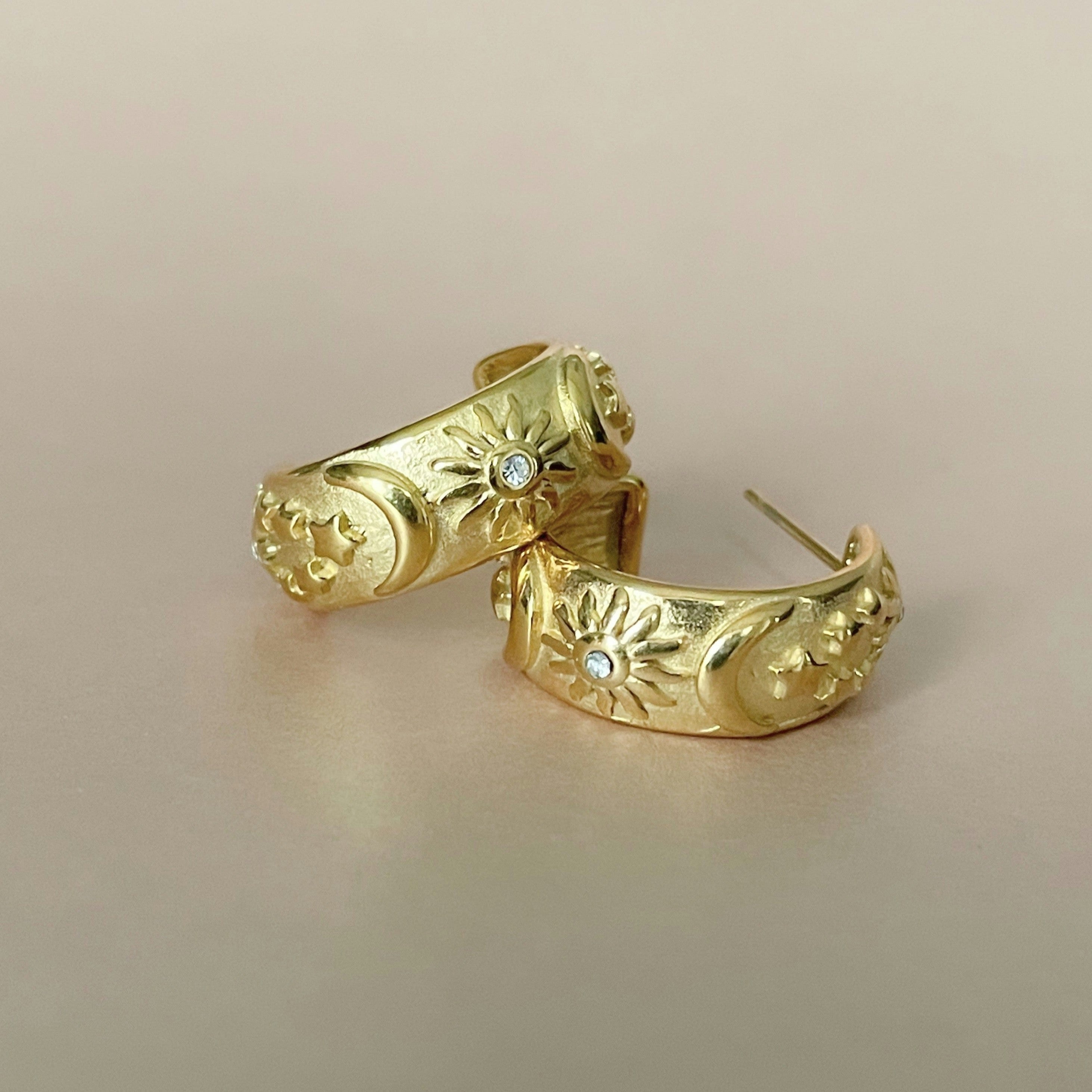 Luxe Tones Gold Helia 18Ct Plated Celestial Earrings