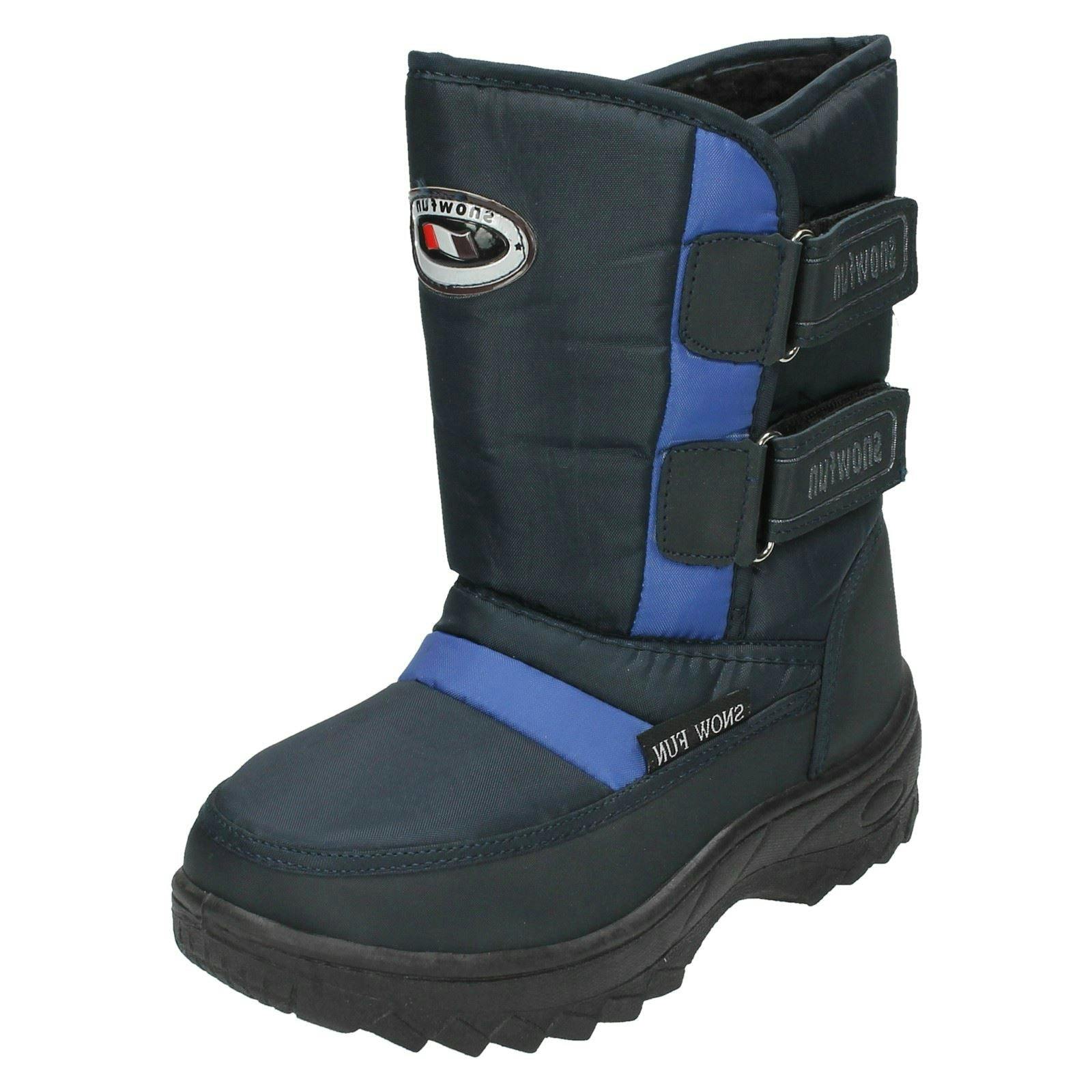 Spot On Boys Snow Fun Winter Snow Boots - Navy - Uk 13 Child