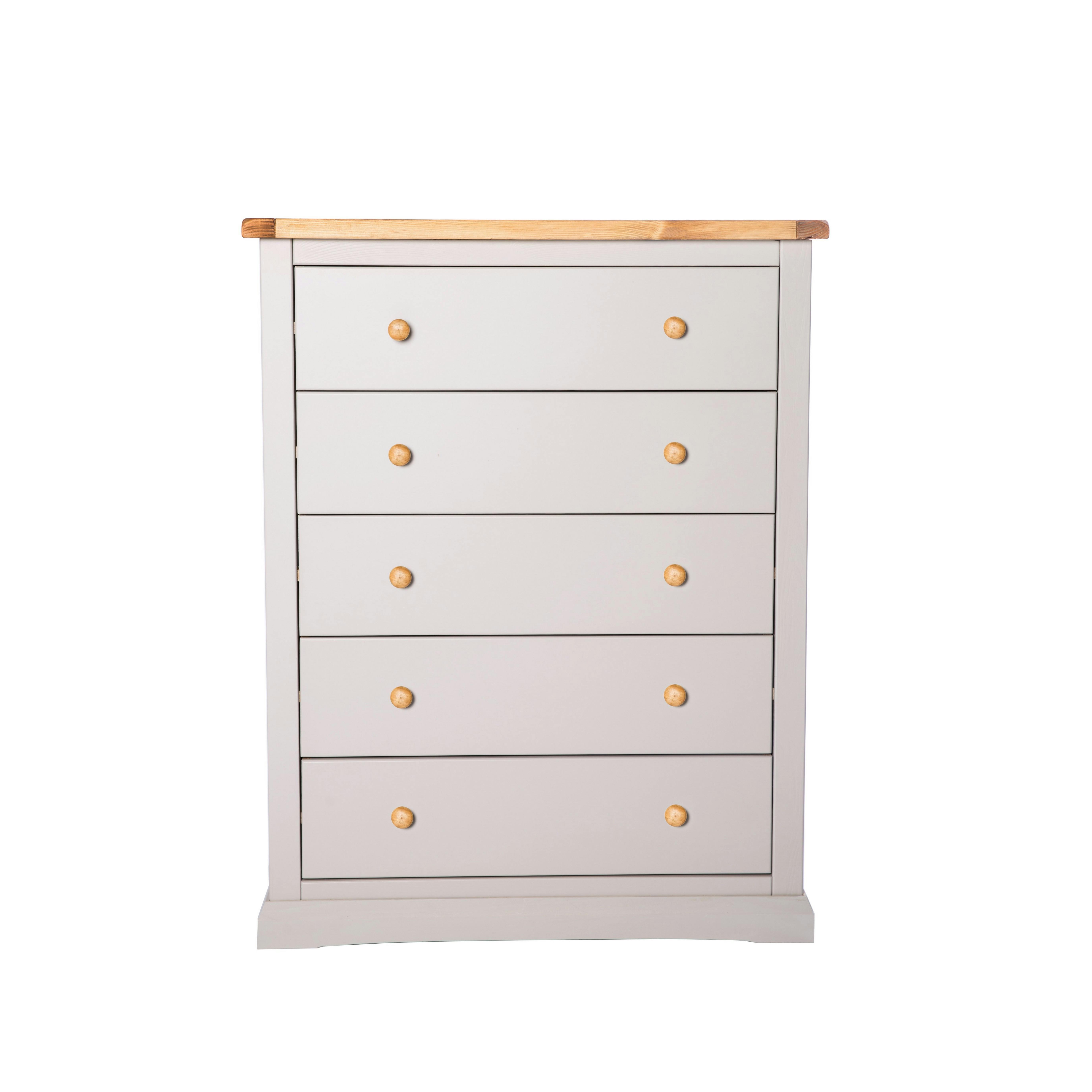 Cabinet Bits Loreo 5 Drawer Chest - Grey / Wood - Image 2