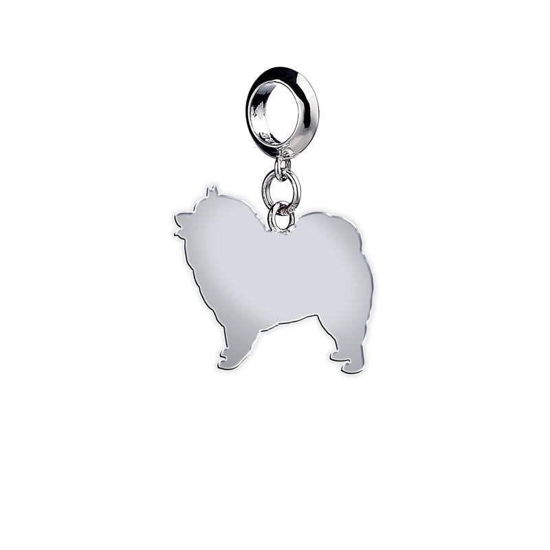 Mylee London Silver Keeshond Silhouette Charm - Slider Charm - No