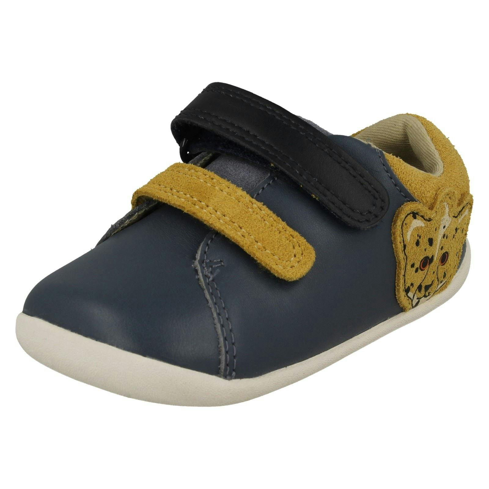Clarks Boys Blue Casual Shoes With Big Cat Detail Roamer Race T - Denim - Uk 5.5 Infant - G