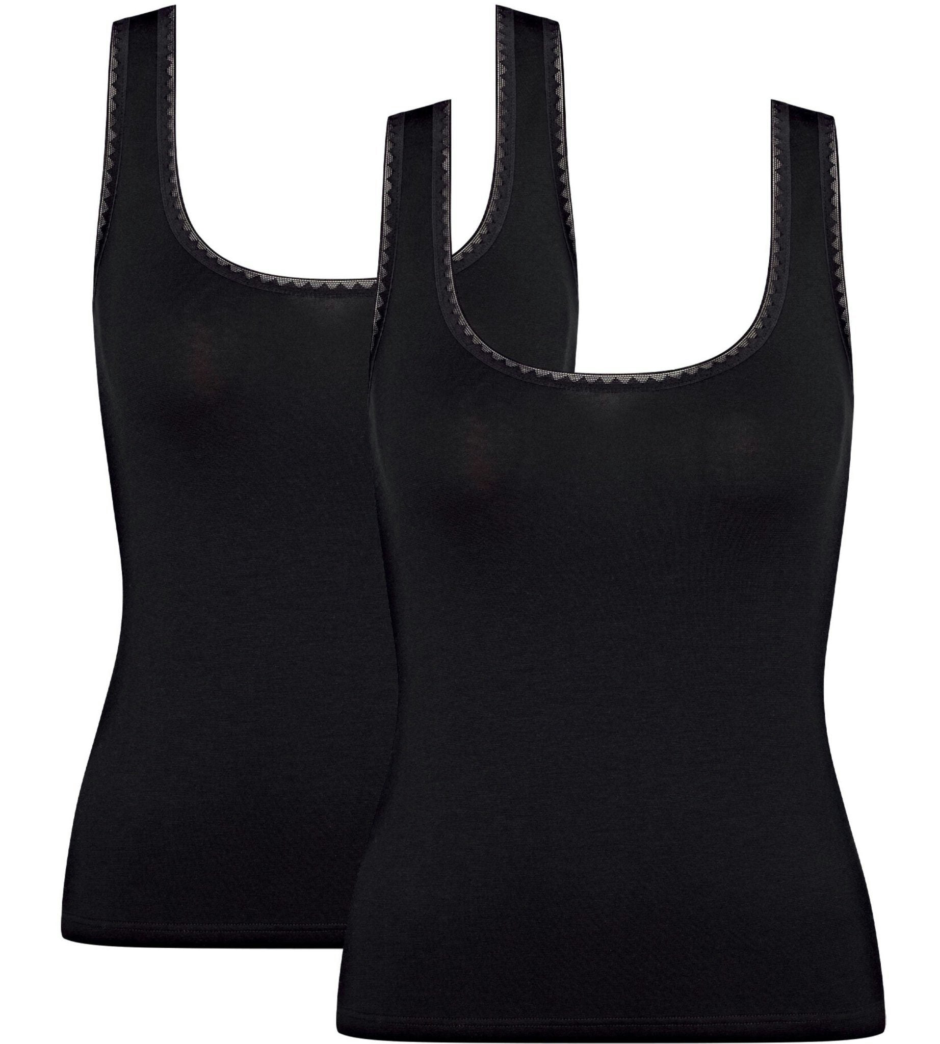 Sloggi Women's Black Go 2-Pack Stretch Tank Tops, - Extra Large