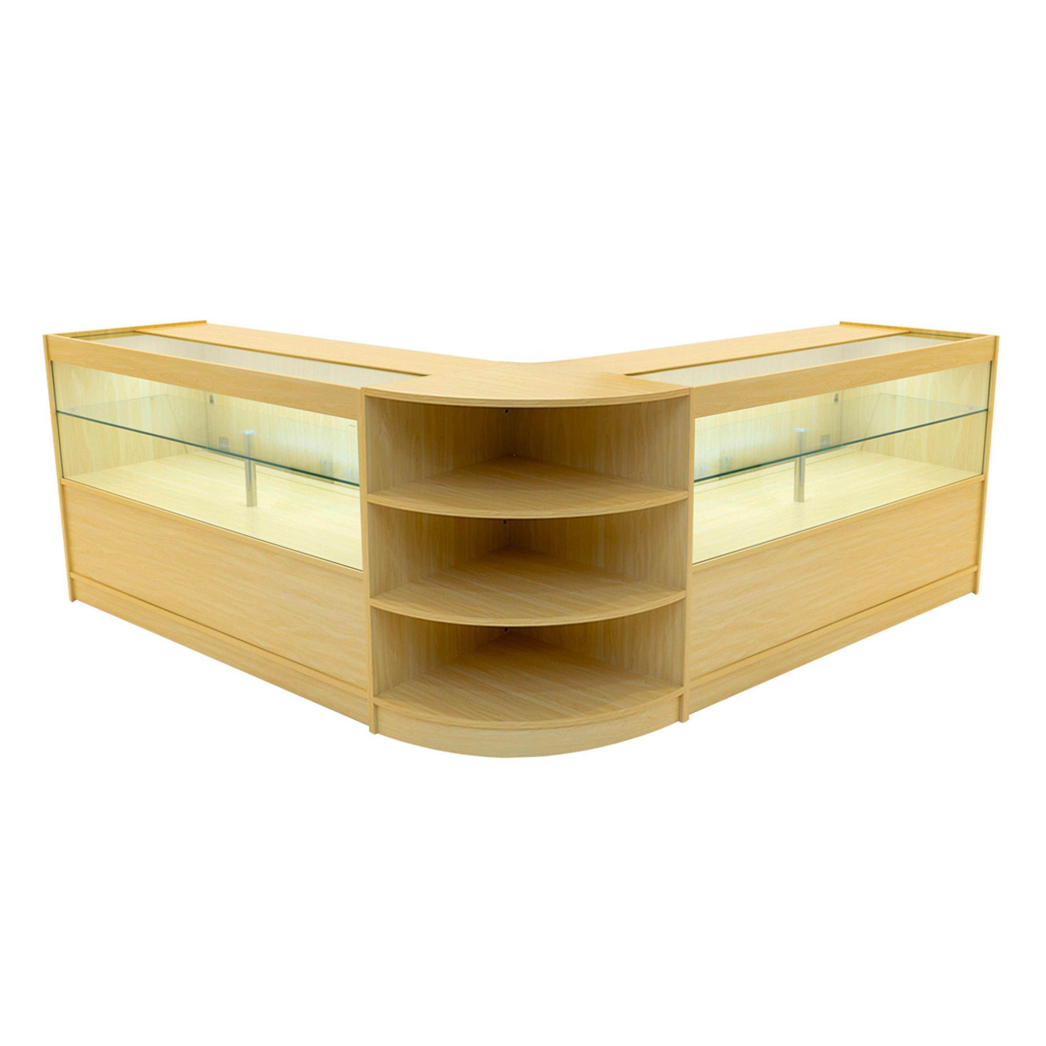 Monstershop White Andromeda Led Shop Counter Set Lm60 & 2 X C1500 - Maple