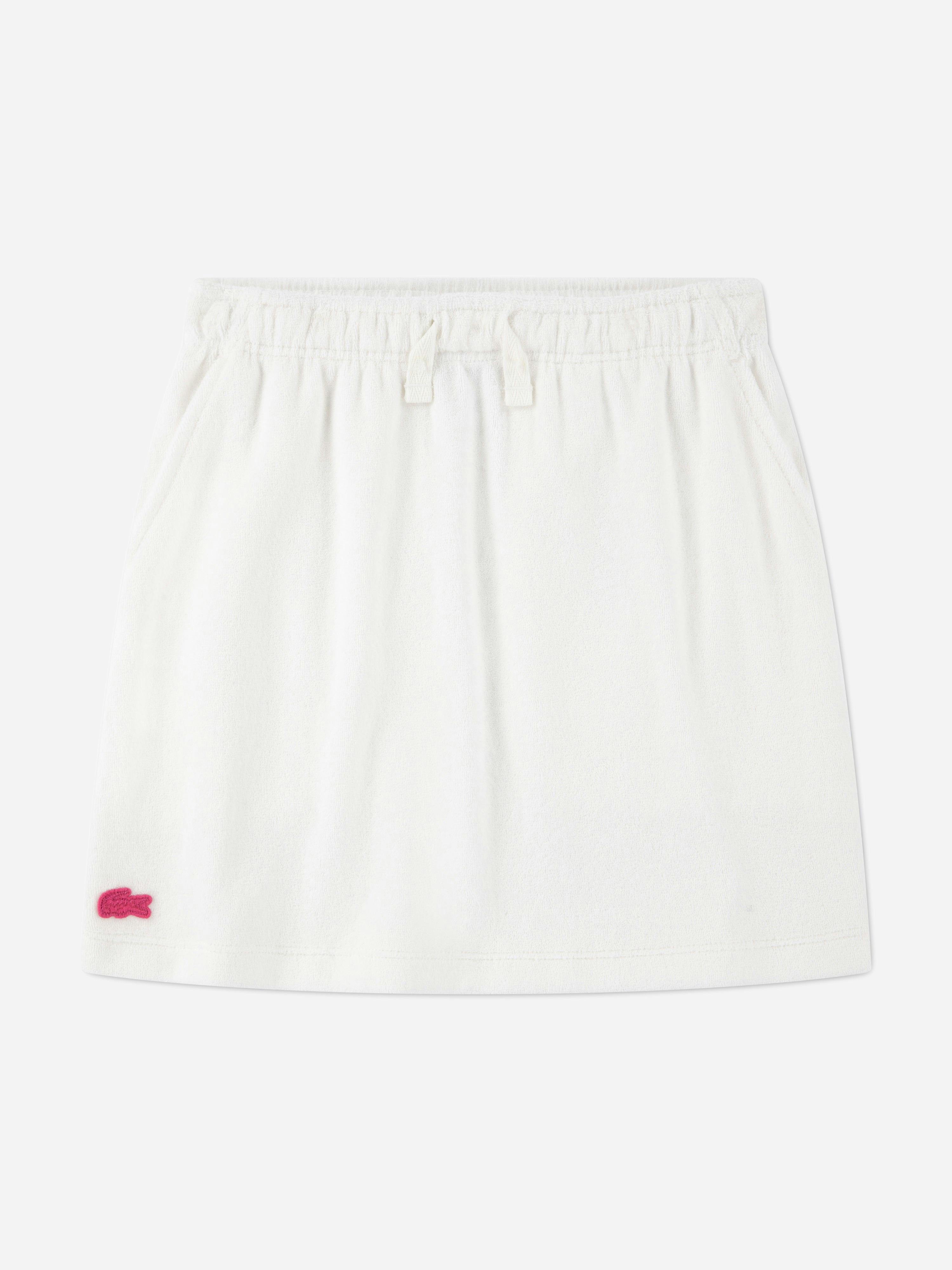 Lacoste Kids Girls Ivory Lacoste Terry Knit Skirt In - 10 Yrs