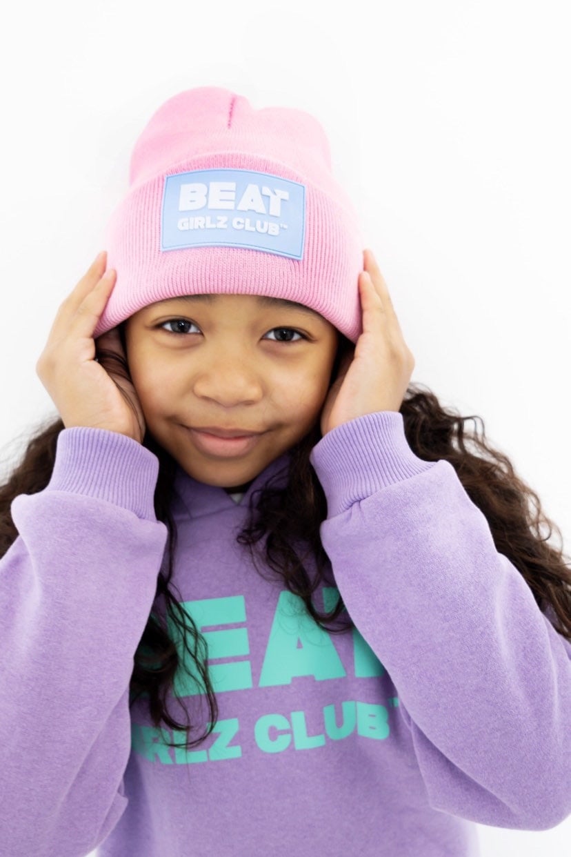 Beat Girlz Club Pink Girlz Pastel Logo Beanie Hat - Miami