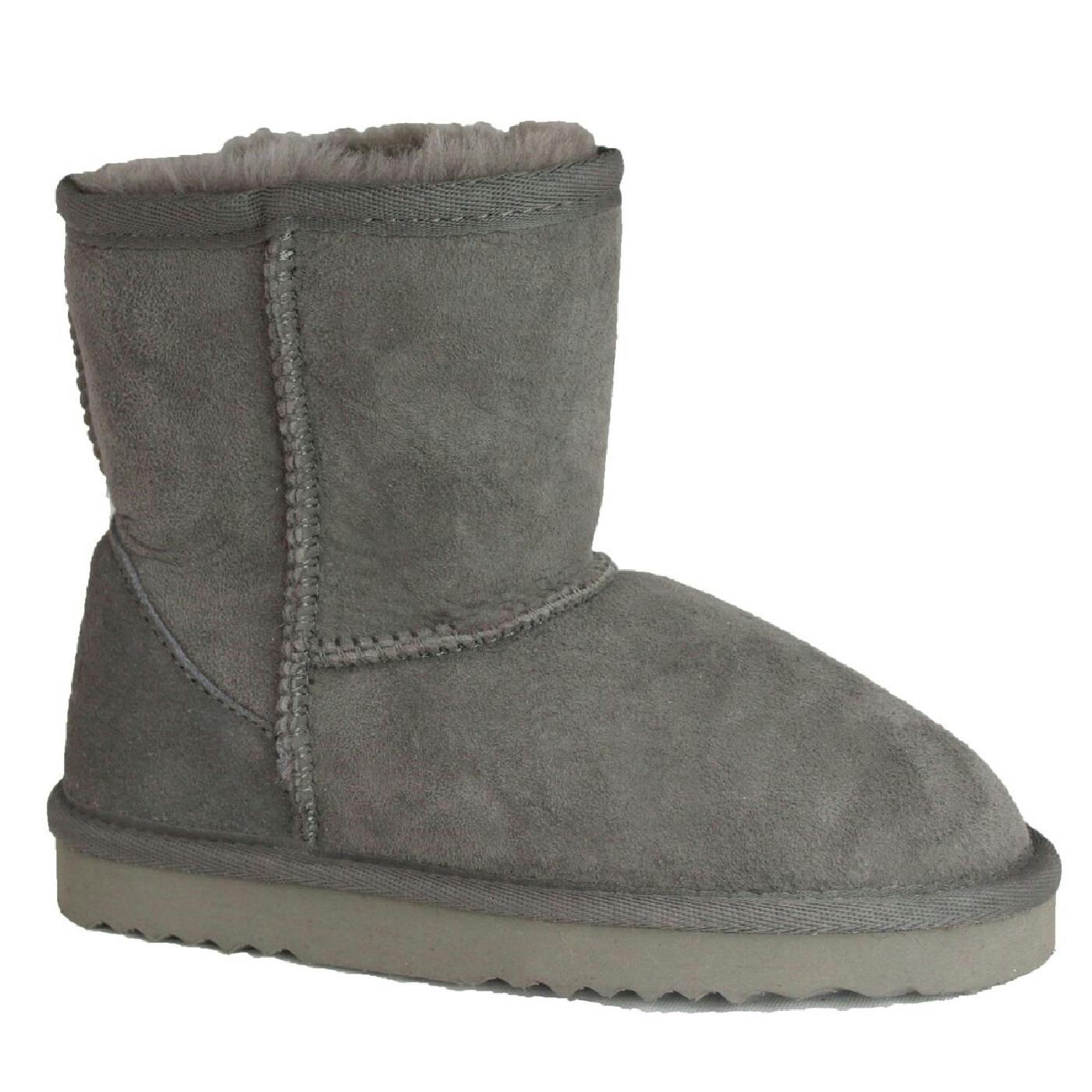 Eastern Counties Leather Grey Kids Charlie Sheepskin Boots - 8 Child Uk