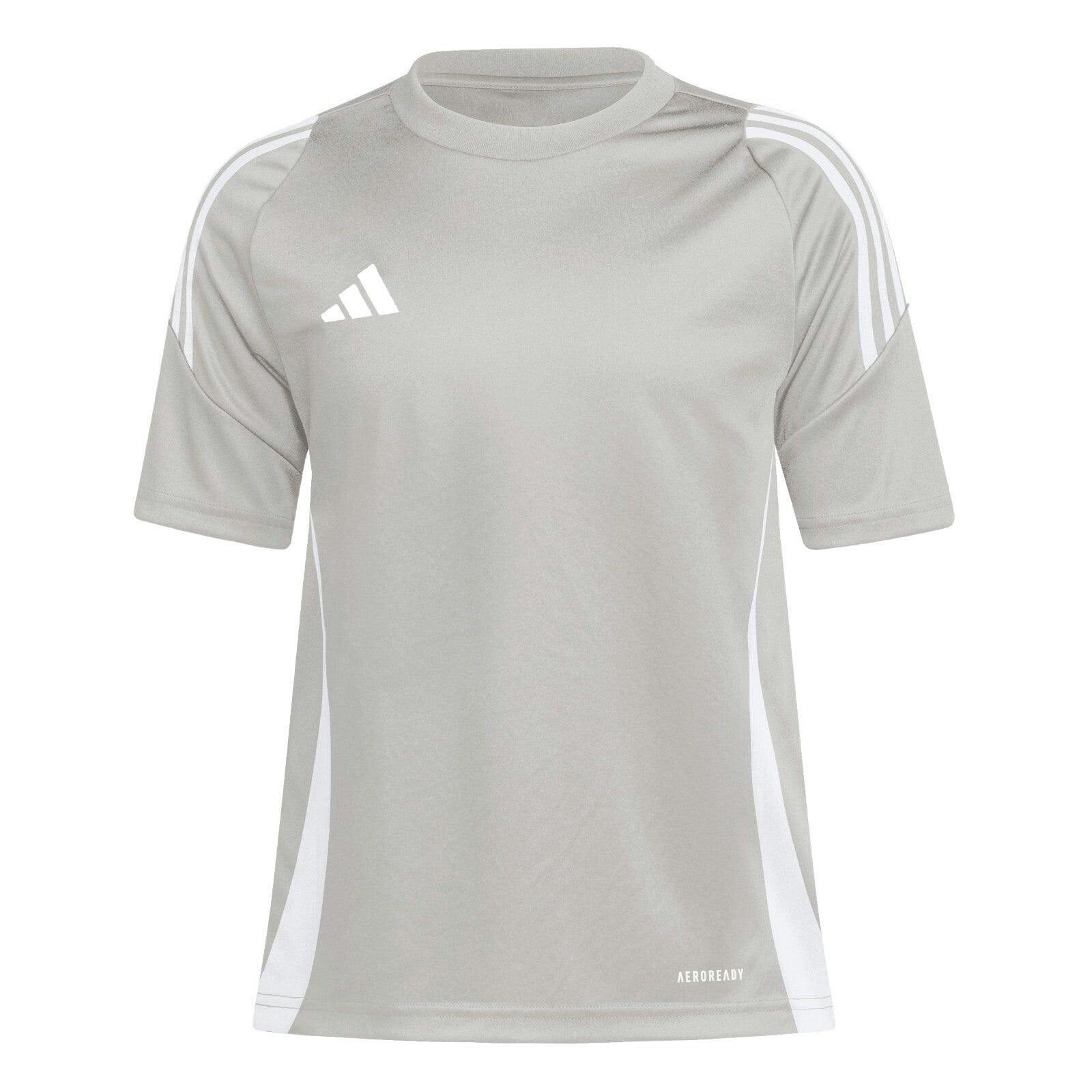 Adidas Boys Grey / Girls Junior T Shirt Tiro 24 Football Jersey Is1031 - 128 7-8 Years