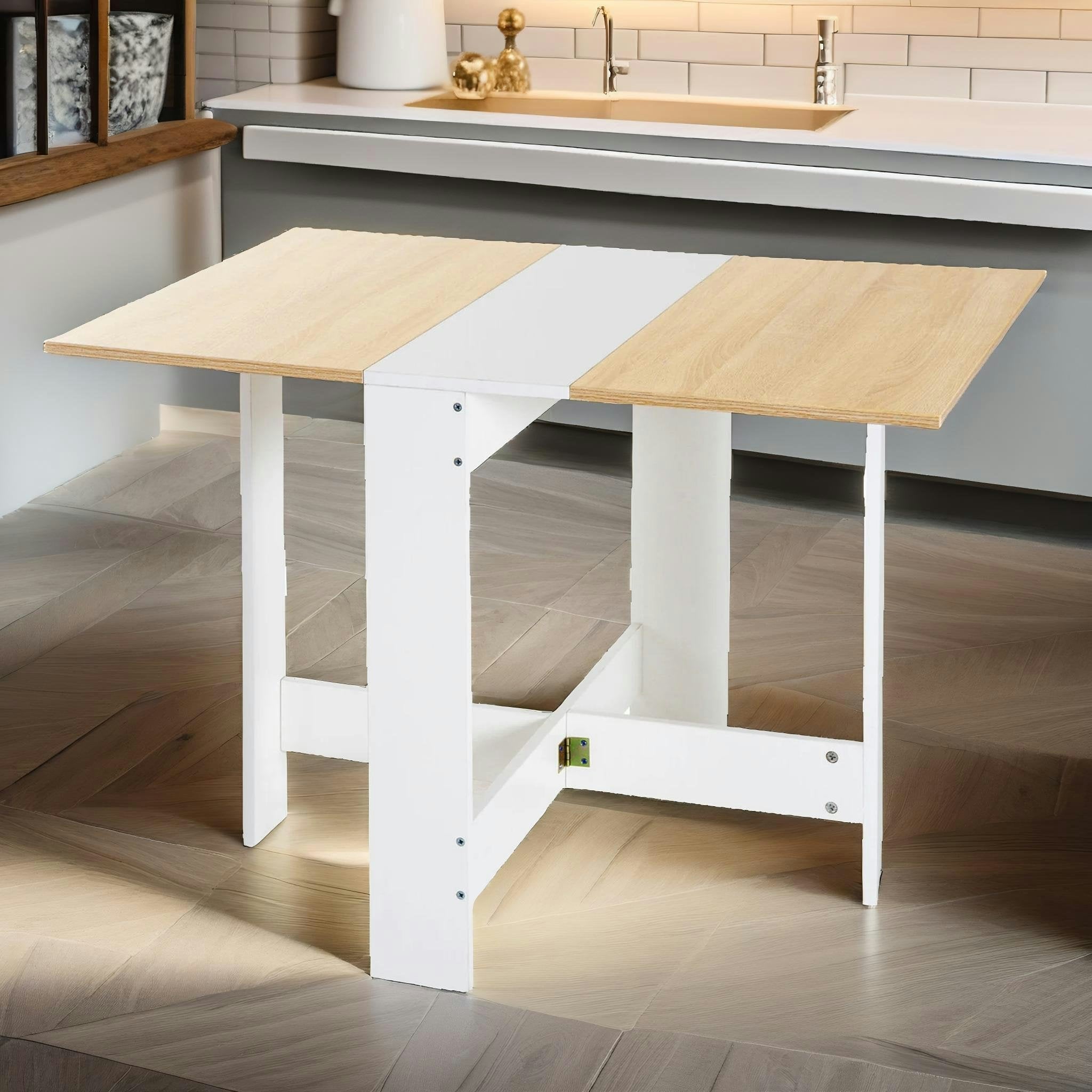 Rackhams White Wooden Folding Computer Home Office Desk