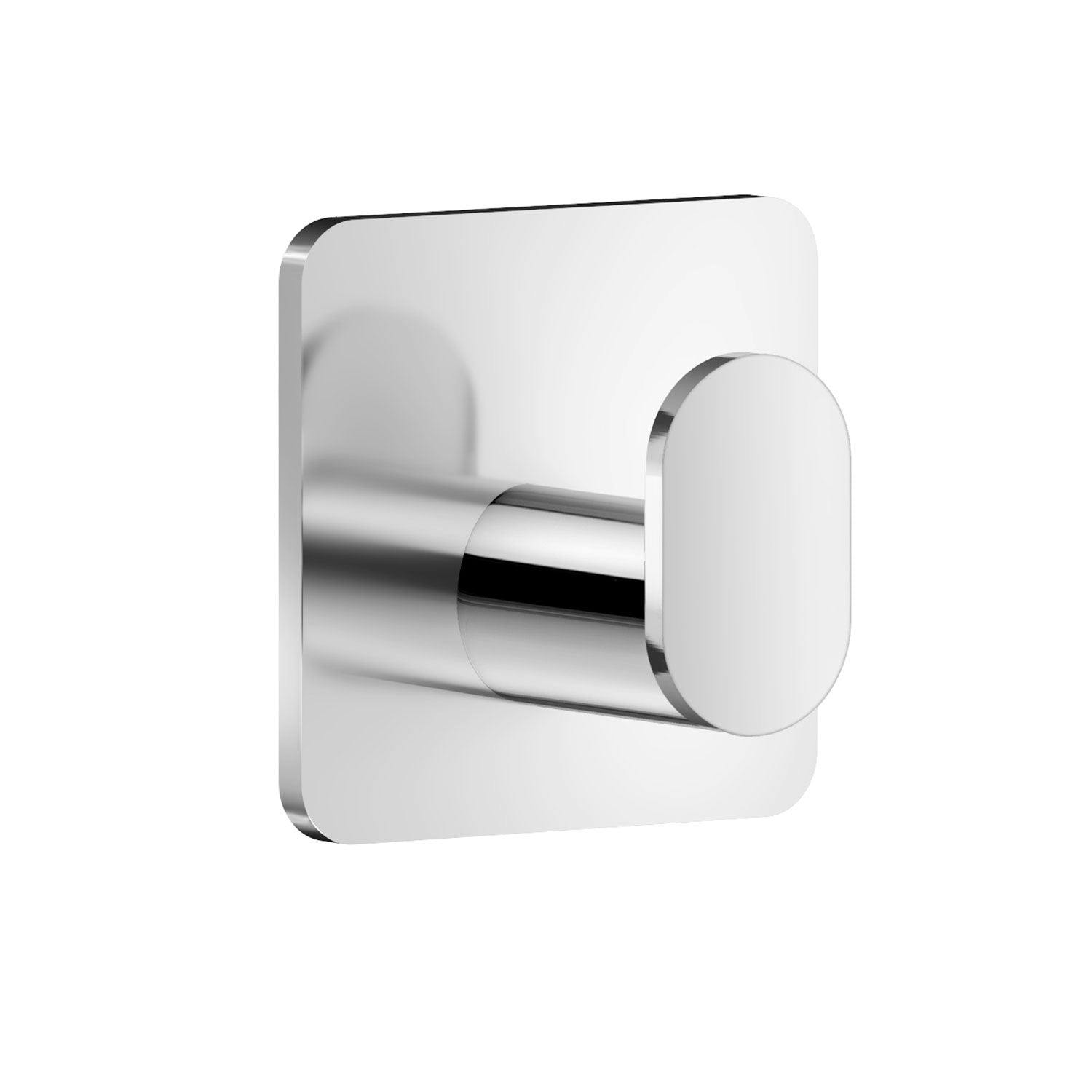 Beslagsboden Polished Stainless Steel Single Towel Hook (30 X 30Mm) Self Adhesive Bathroom Wall Mounted