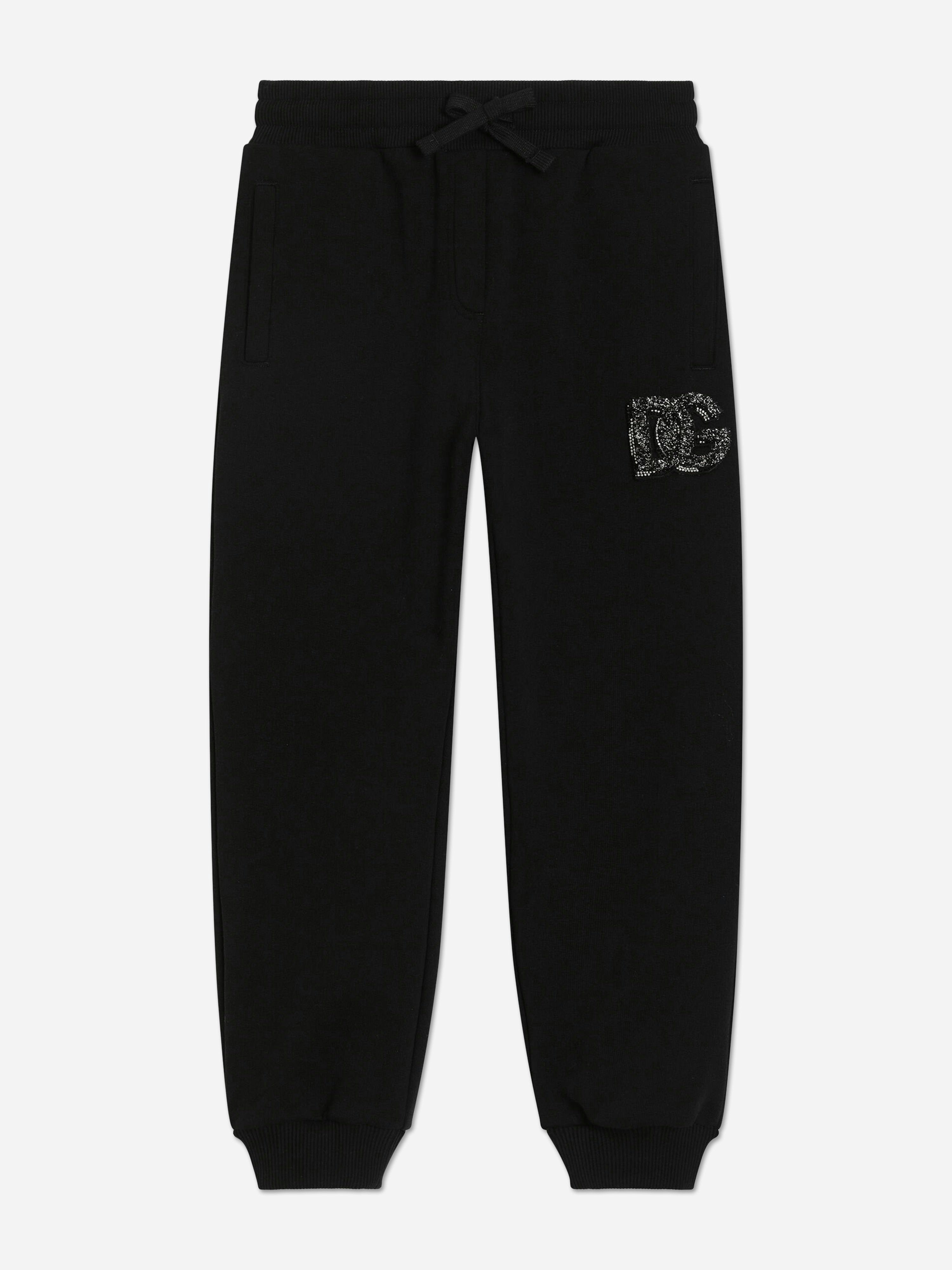 Dolce & Gabbana Kids Girls Black Dolce & Gabbana Logo Joggers In - 4 Yrs