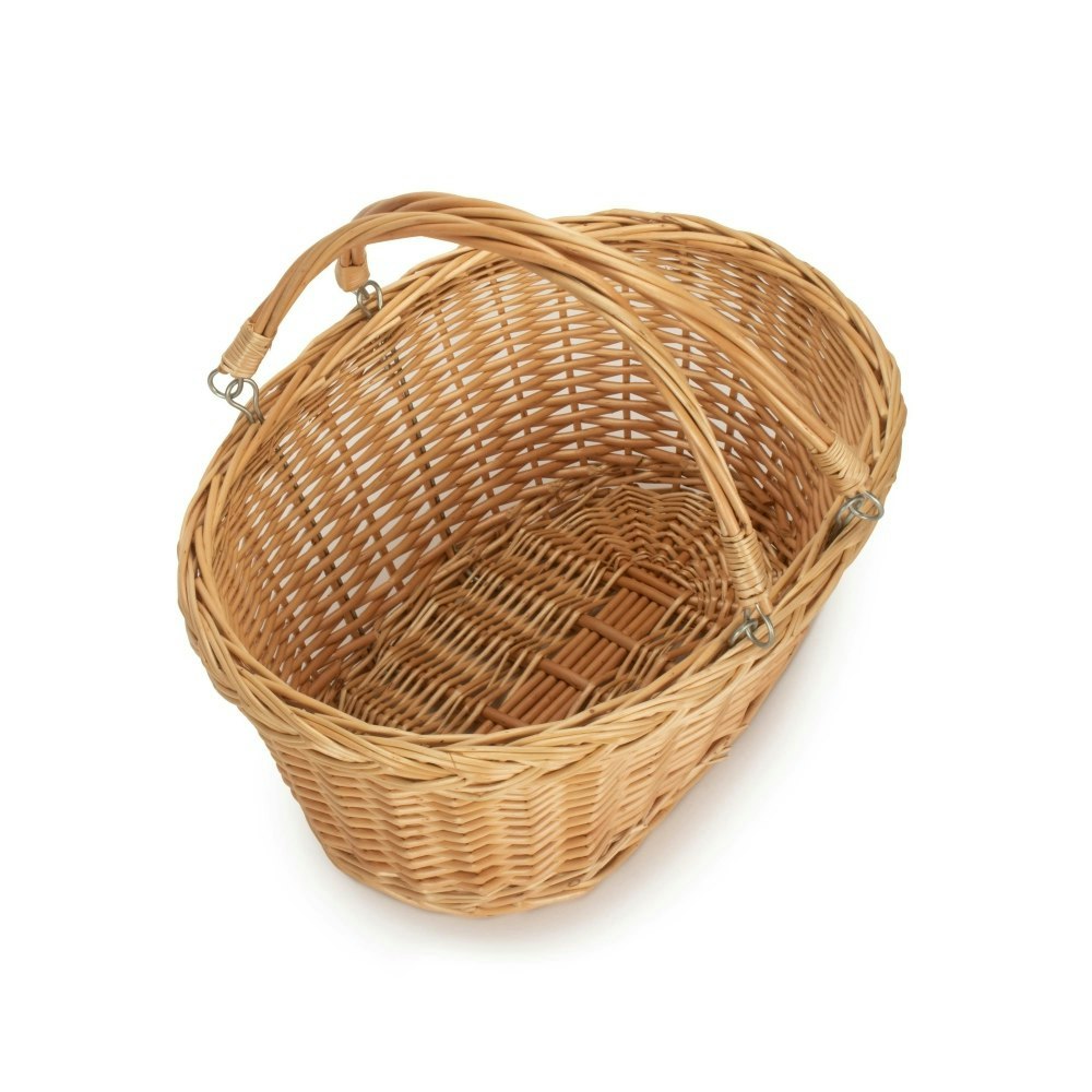 Rackhams Brown Buff Willow Medium Swing Handle Wicker Shopping Basket