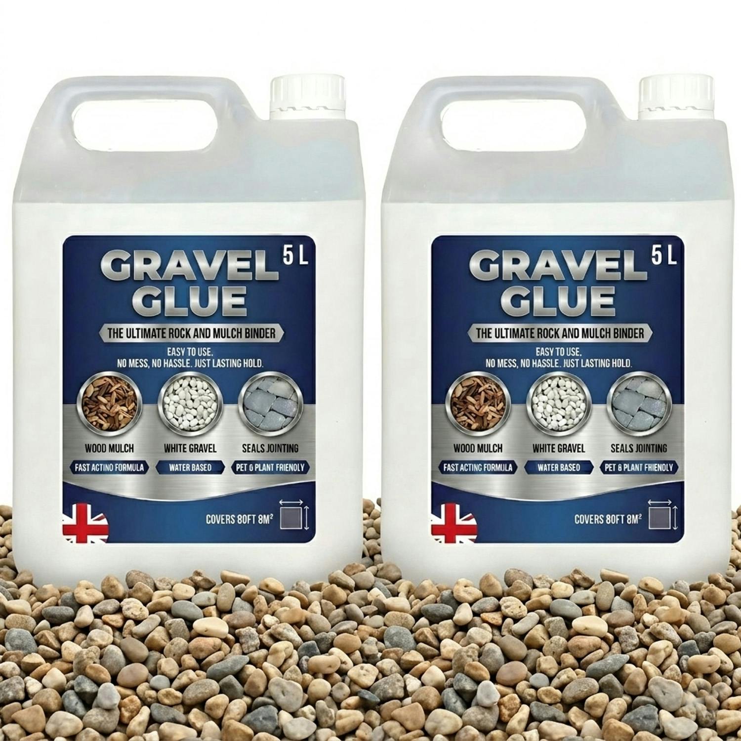 Storm Trading Group Ultimate Gravel Binder Glue Easy To Use Rock, Stone & Mulch Adhesive - 2 X 5 Litres (10 Litres)