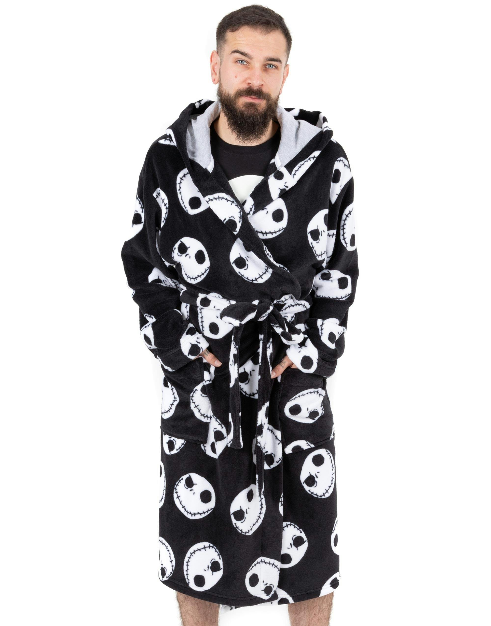 Vanilla Underground Men's Black Disney Jack Skellington Bathrobe - Small