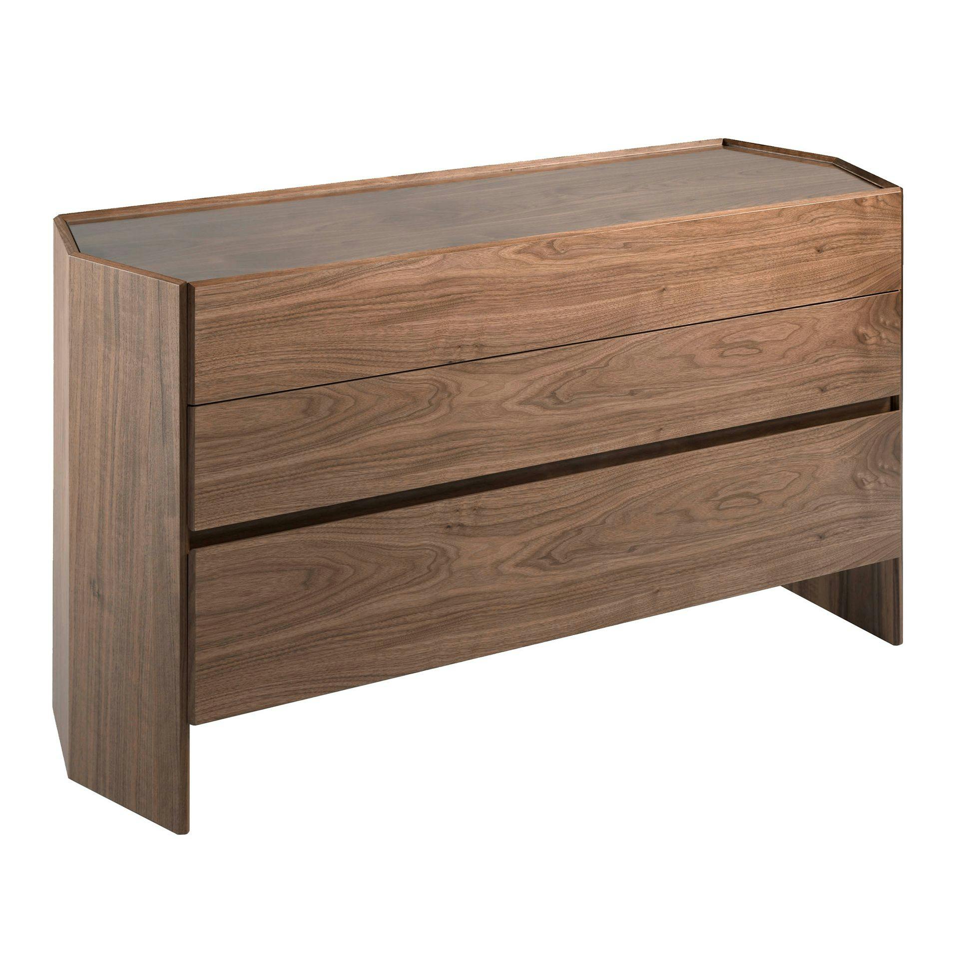 Angel Cerdá Chest Of Drawers Walnut With Tempered Glass Top 7073