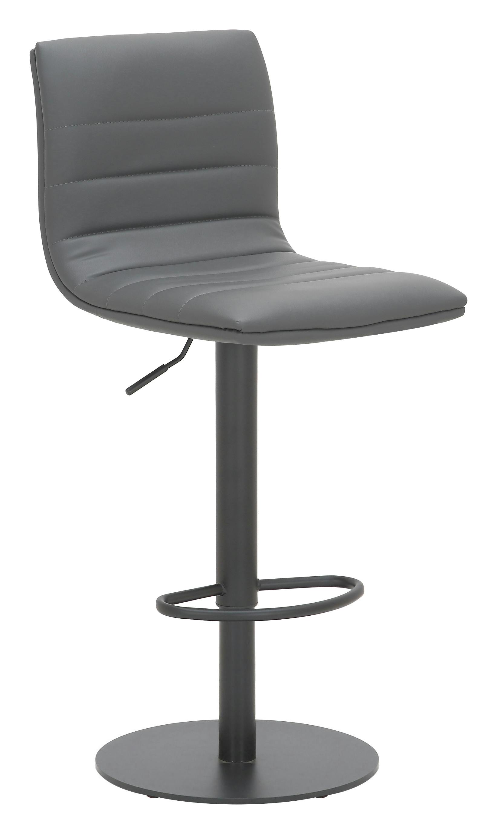 Rackhams Grey/Black Deluxe Aldo Bar Stool - Charcoal Matt Frame, Adjustable Height