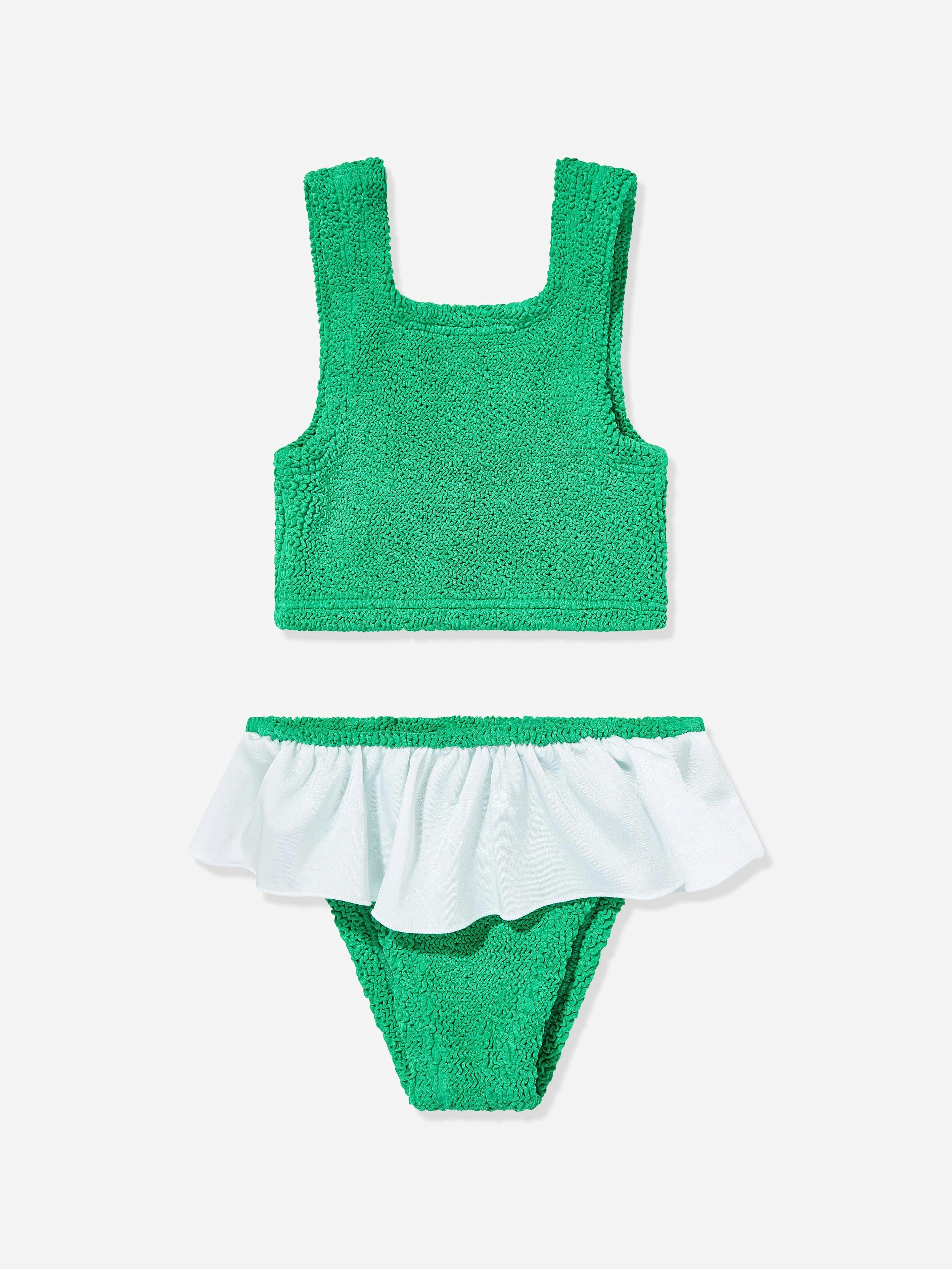 Hunza G Girls Green Olive Bikini In - 7 - 12 Yrs