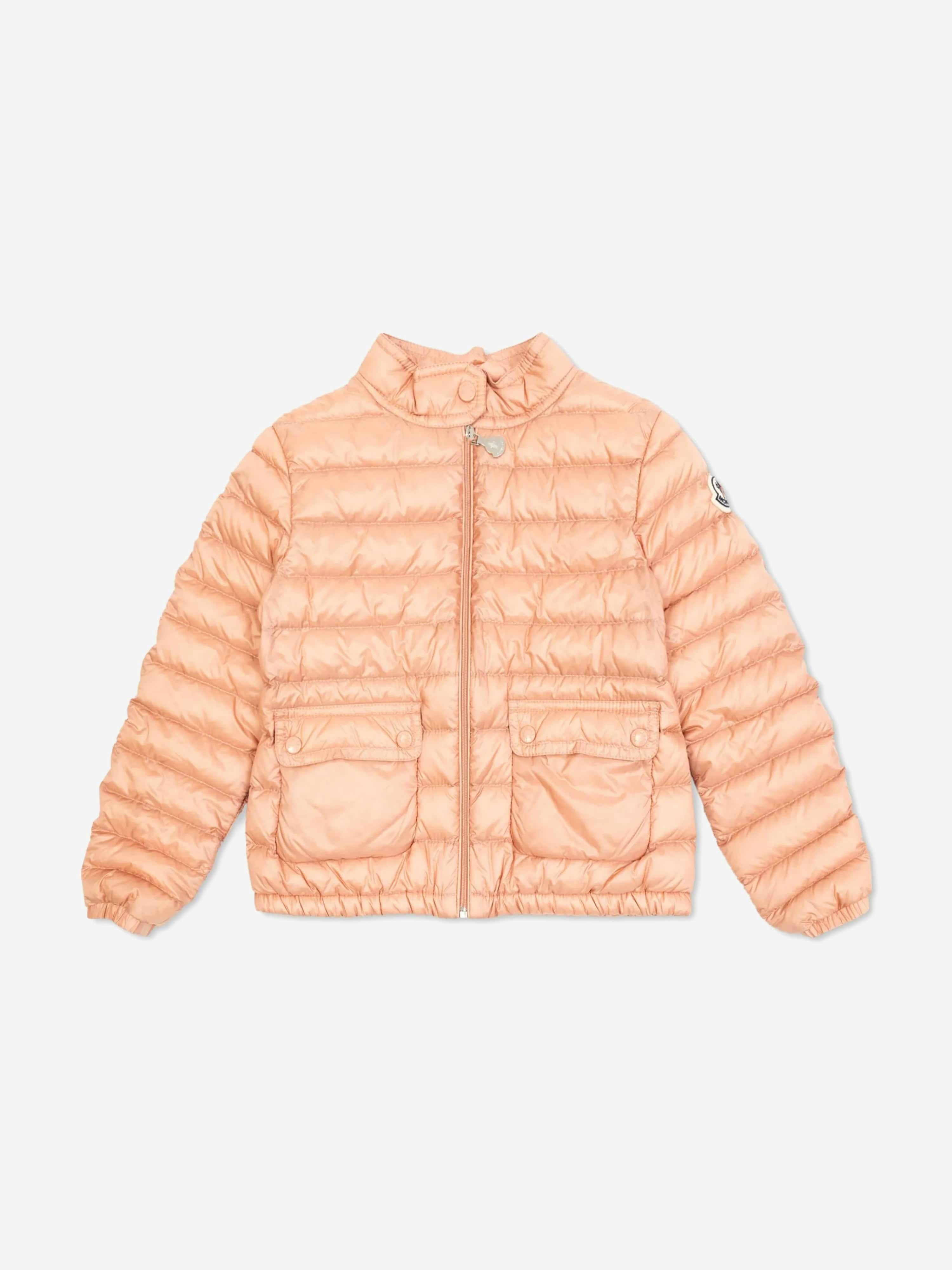 Moncler Enfant Girls Pink Down Padded Lans Jacket In - 10 Yrs