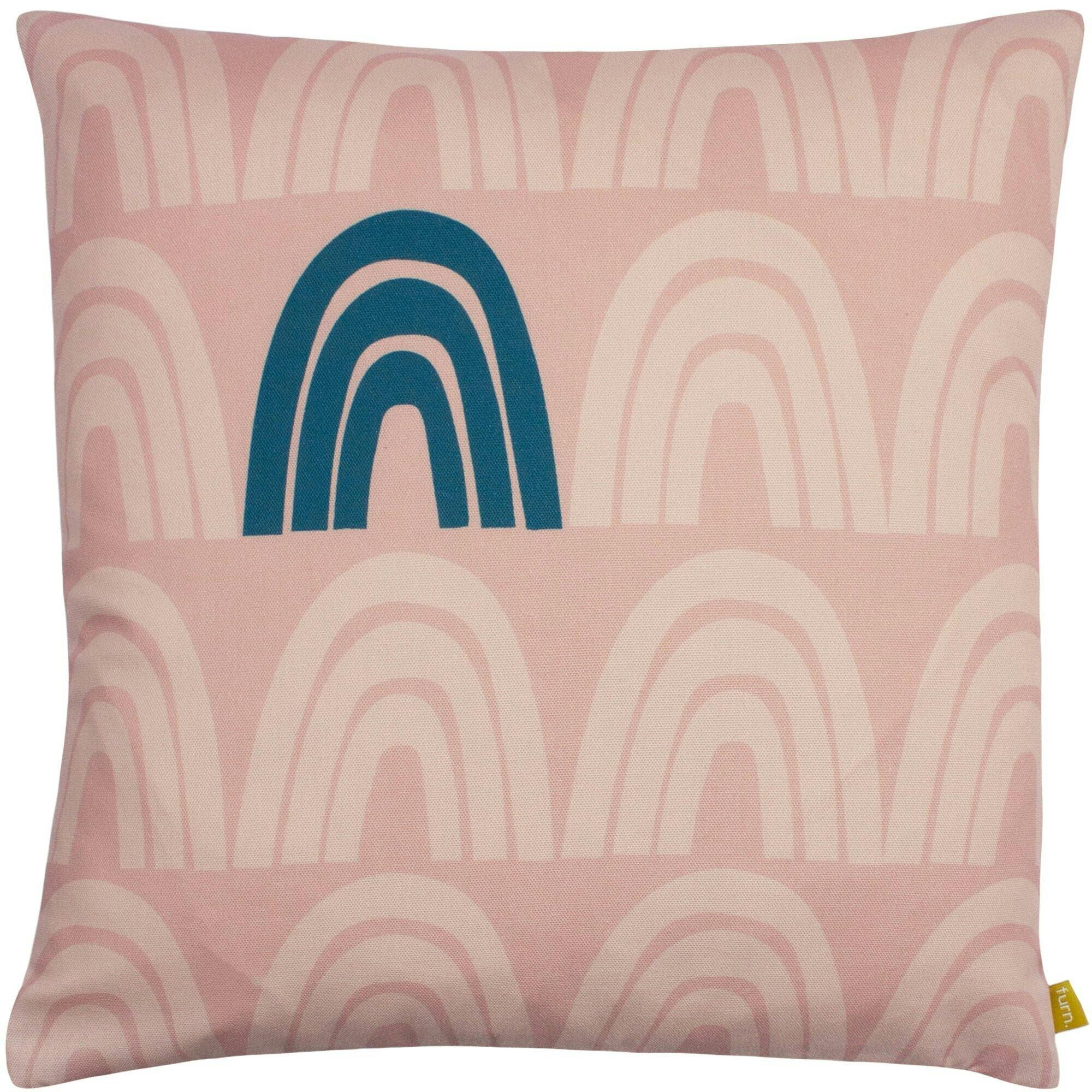 Furn Pink Be Kind Rainbow Cushion Cover - Pale /Teal - 43Mm X 43Mm - Pale /Teal - 100% Repreve Polyester
