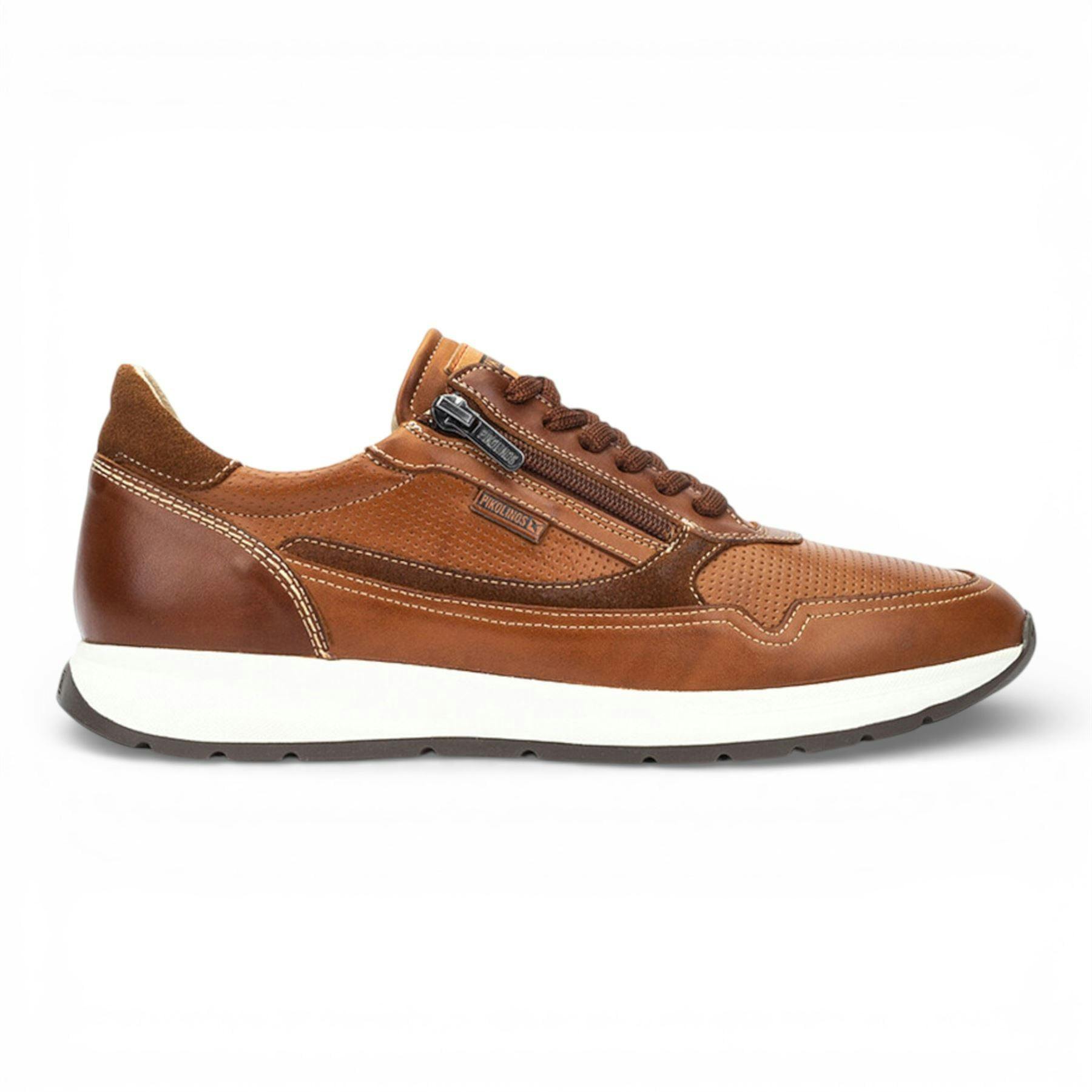 Pikolinos Men's Brown Leather Easy Wear Sneaker Trainers Shoes - Getafe - Chocolate - Uk 9 | Eu 43 | Us 9-9.5