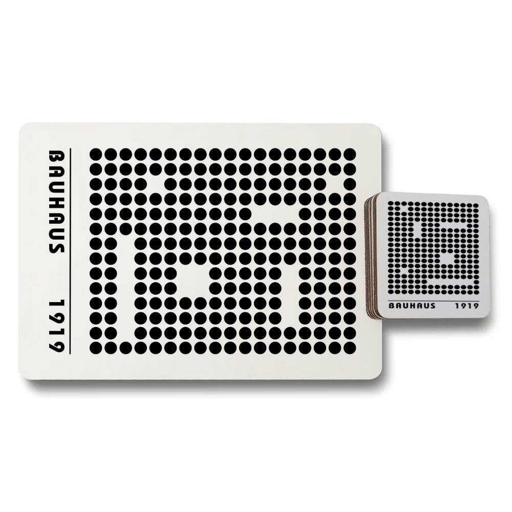 Benjamin Tate Design Bauhaus 1919 Placemats And Coasters Set With Wood Bottom