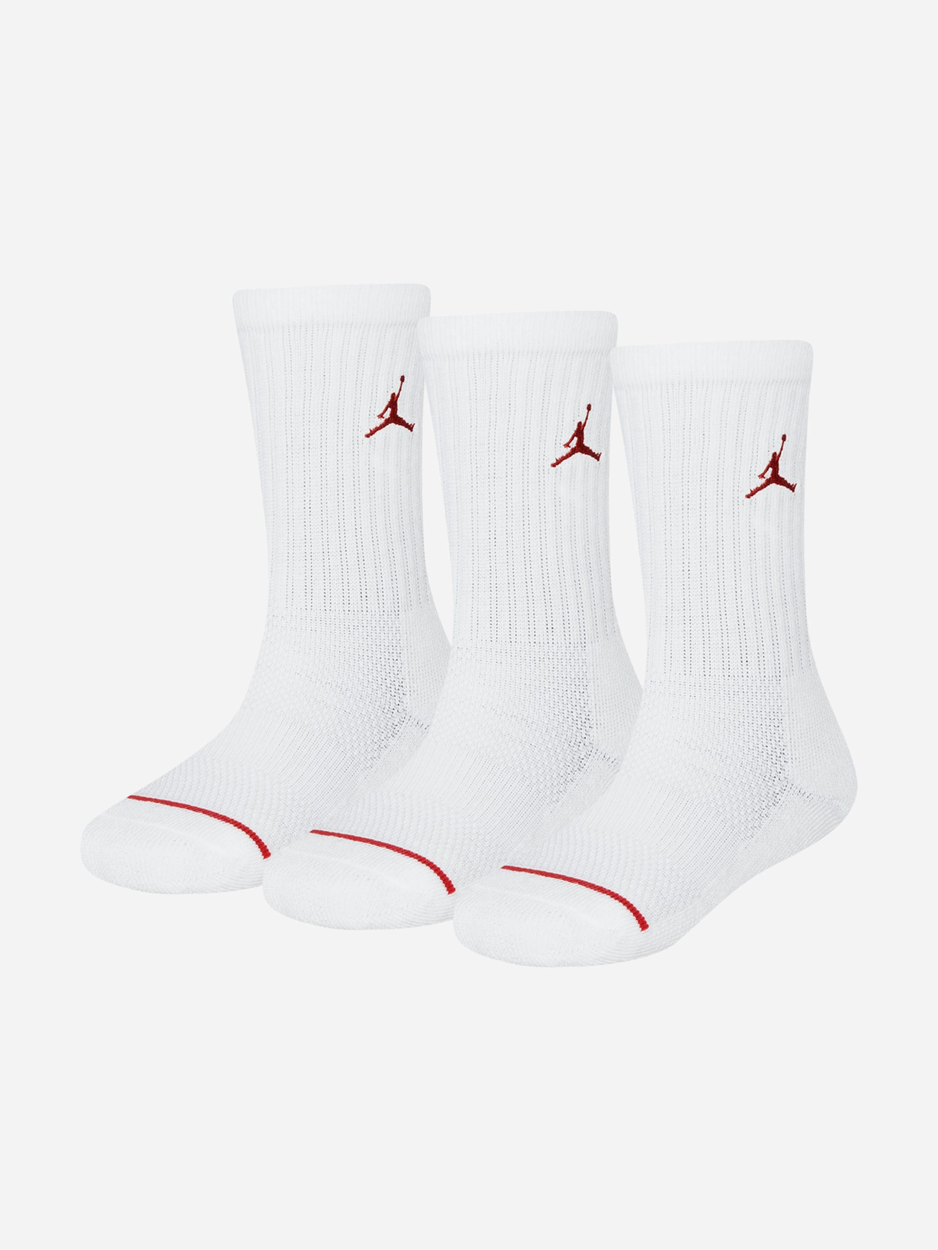 Jordan White Kids Jumpman Crew Socks Set In - 4 - 5 Yrs