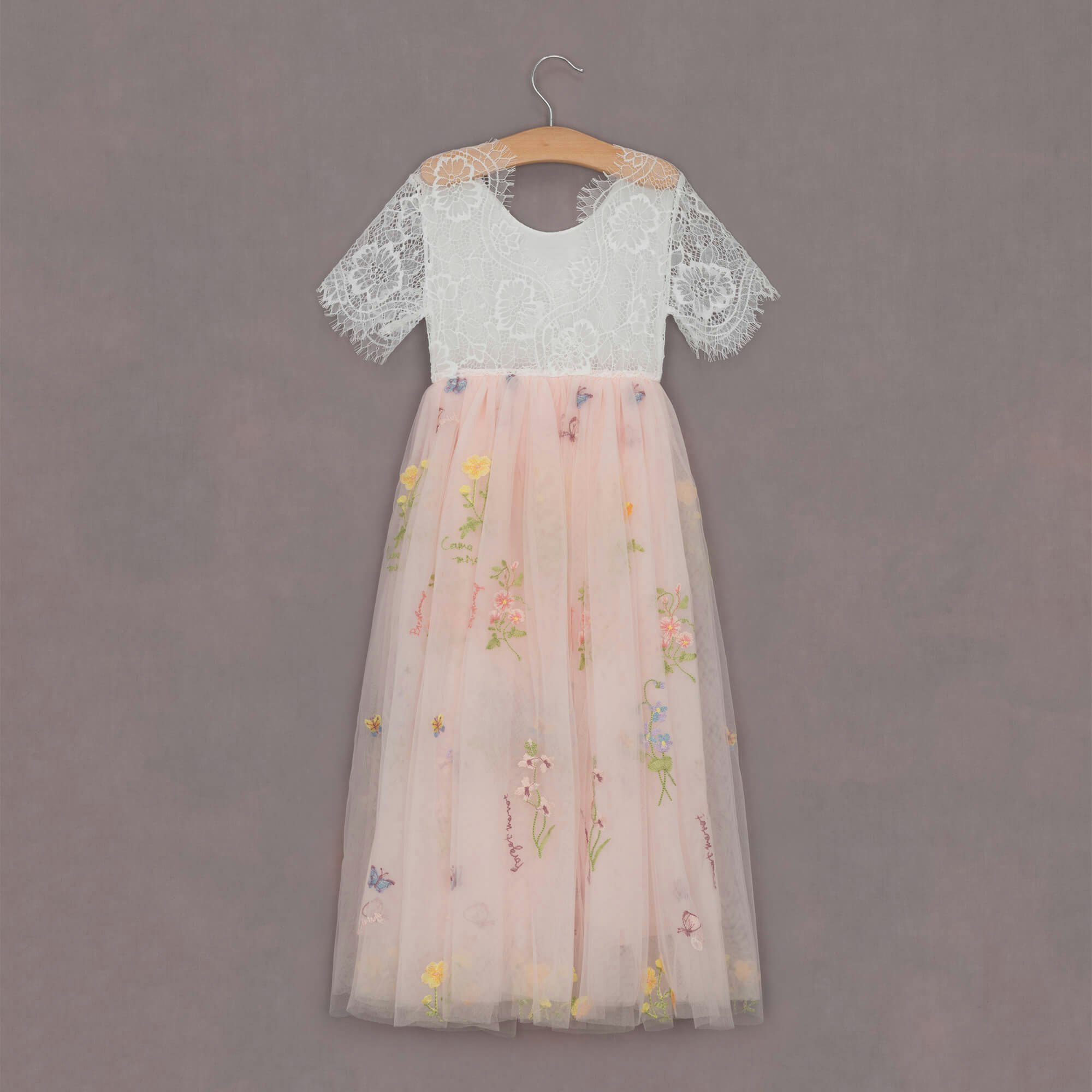 Uk Flower Girl Boutique Girls Pink/White Uk Flower Boutique Enchanted Dress - Baby / Lace - 13/14 Years