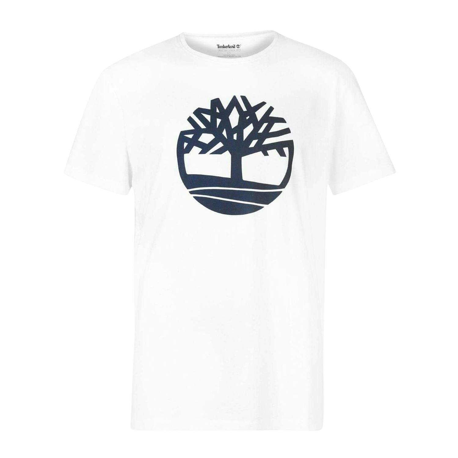 Timberland Men's White Logo T-Shirt - S - 100% Organic Cotton