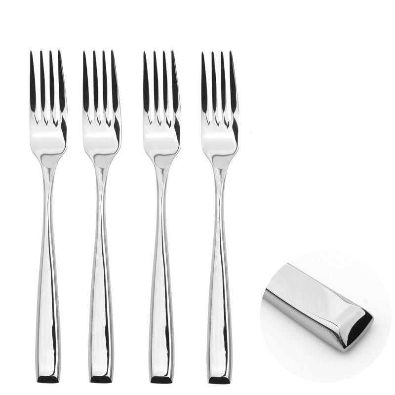 Rackhams Cutlery Sets Stainless Steel 18/8 Fork 4Pc Set Catering Taper